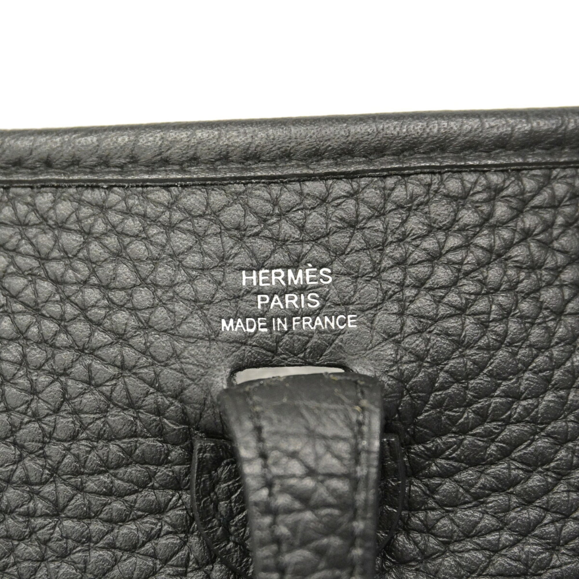 Hermes Black Taurillon Clemence Leather Shoulder Bag (Pre-Owned)