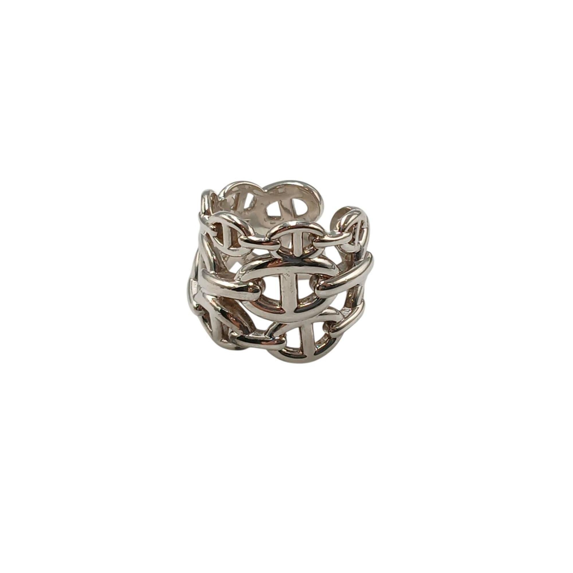 Hermes Silver Silver 925 Band Ring (Pre-Owned)