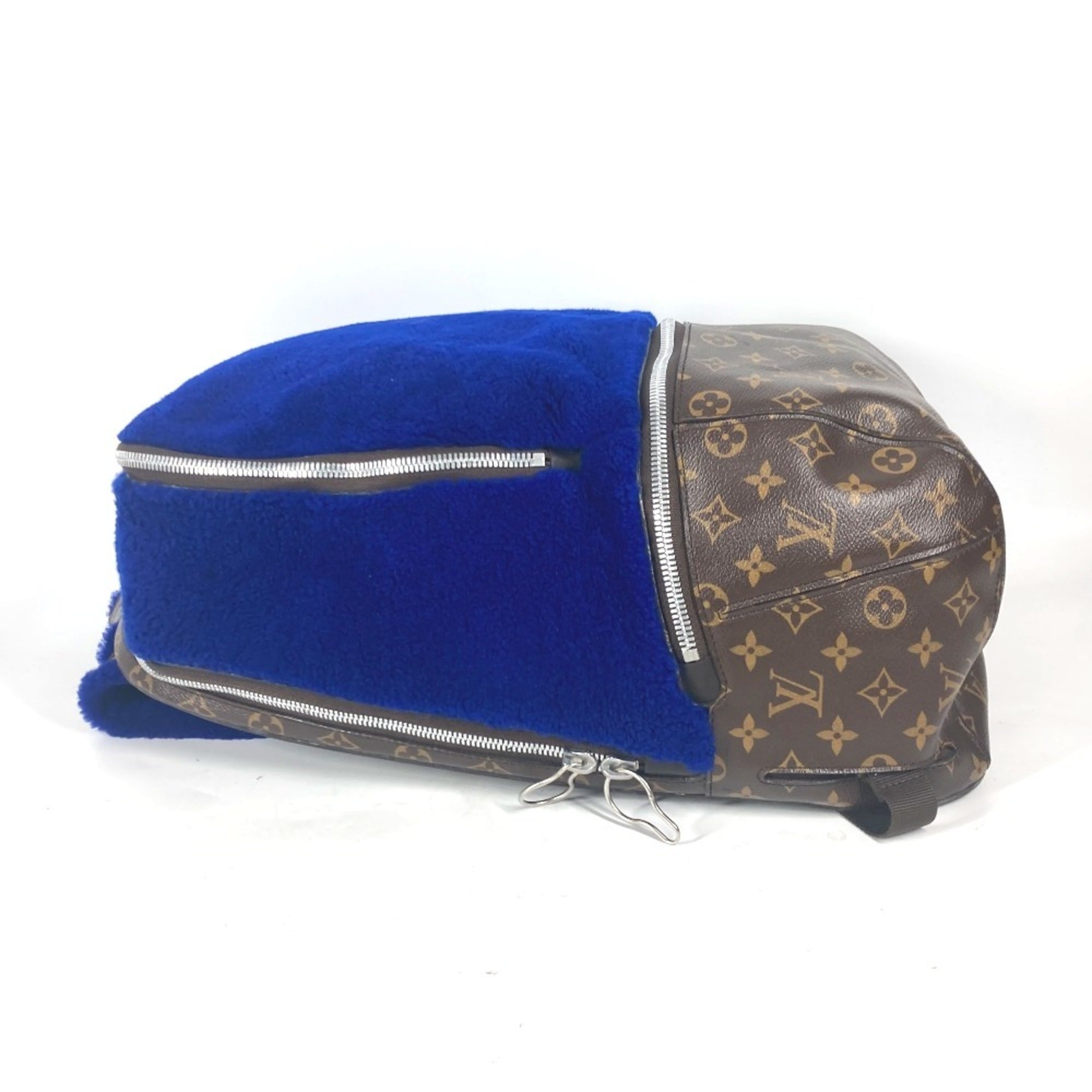 Louis Vuitton Blue Brown Monogram Canvas Leather Backpack (Pre-Owned)