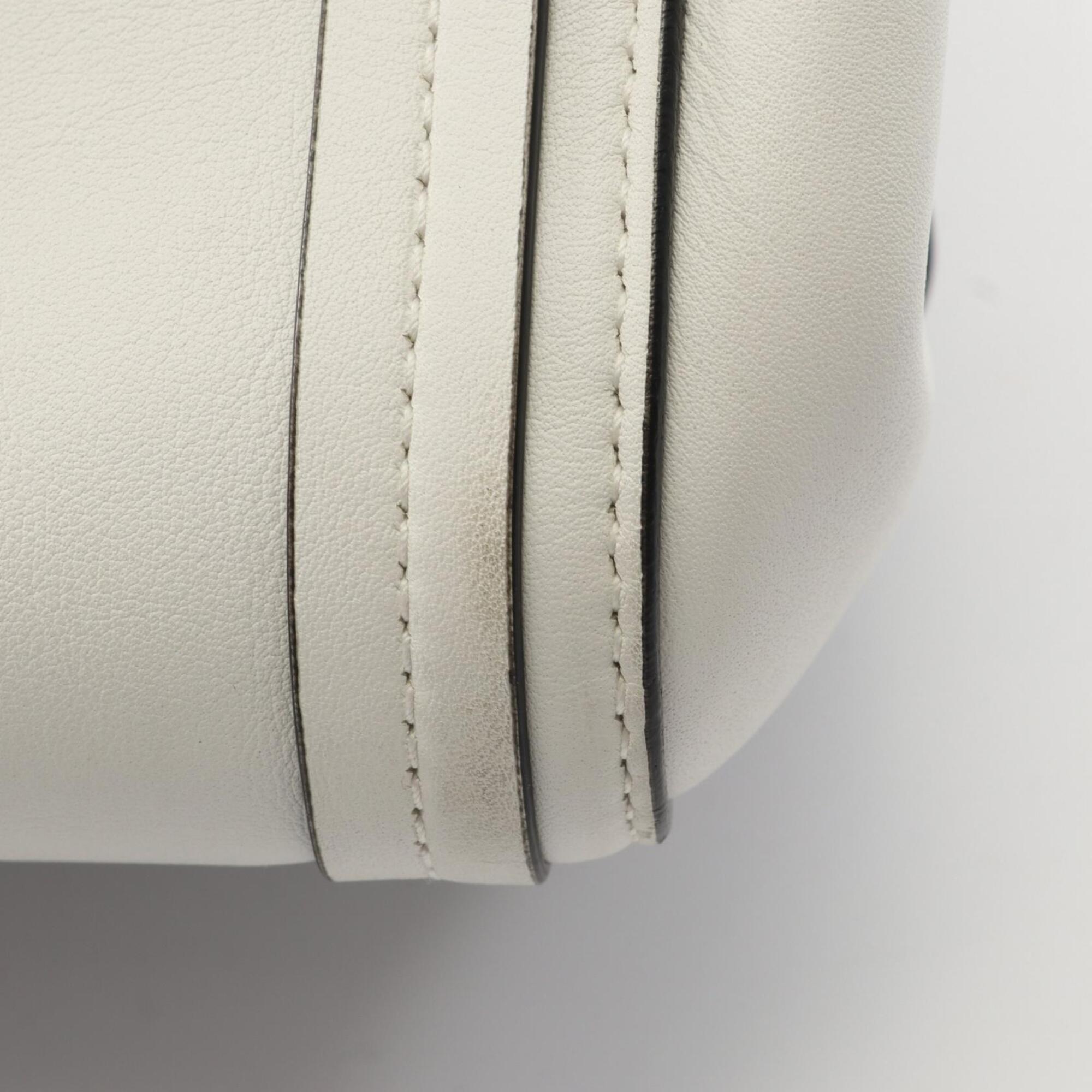Christian Dior White Leather Handbag Tote Bag (Pre-Owned)