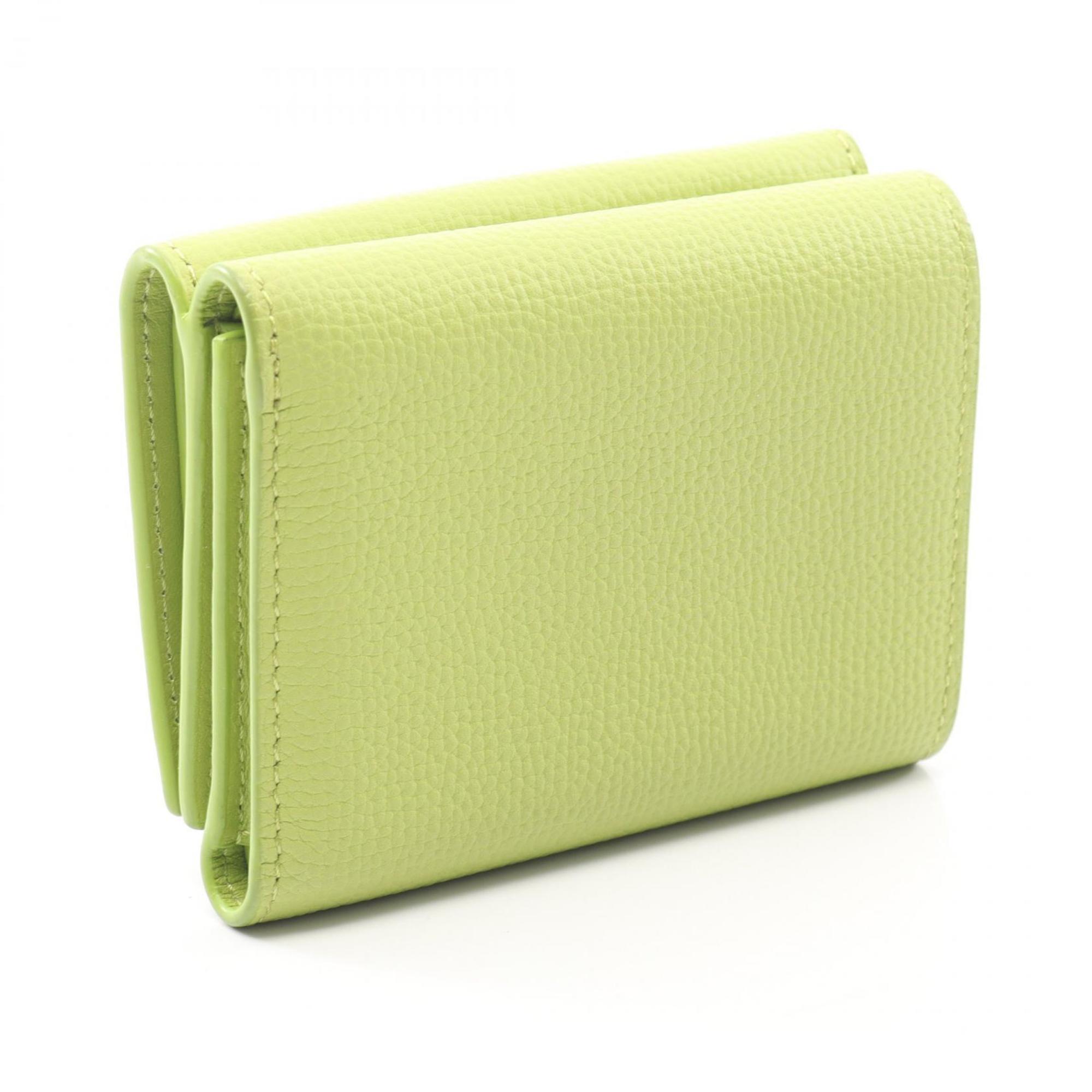 Loewe Green Leather Wallet (Tri-Fold) (Pre-Owned)