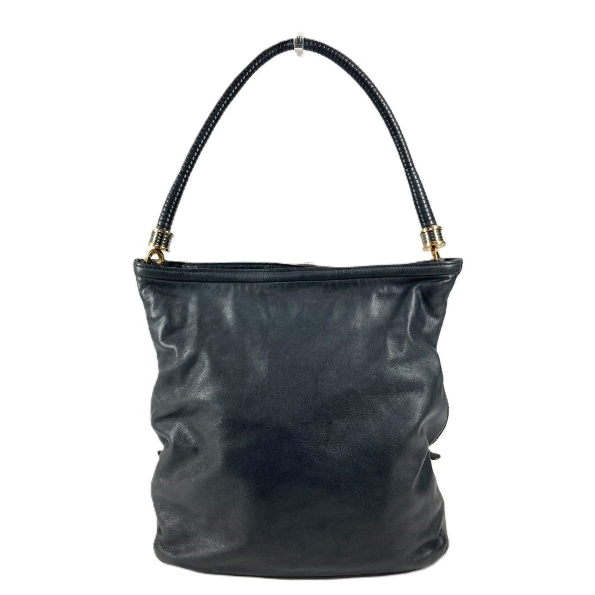 Bvlgari B.Zero1 Navy Leather Shoulder Bag Tote Bag (Pre-Owned)