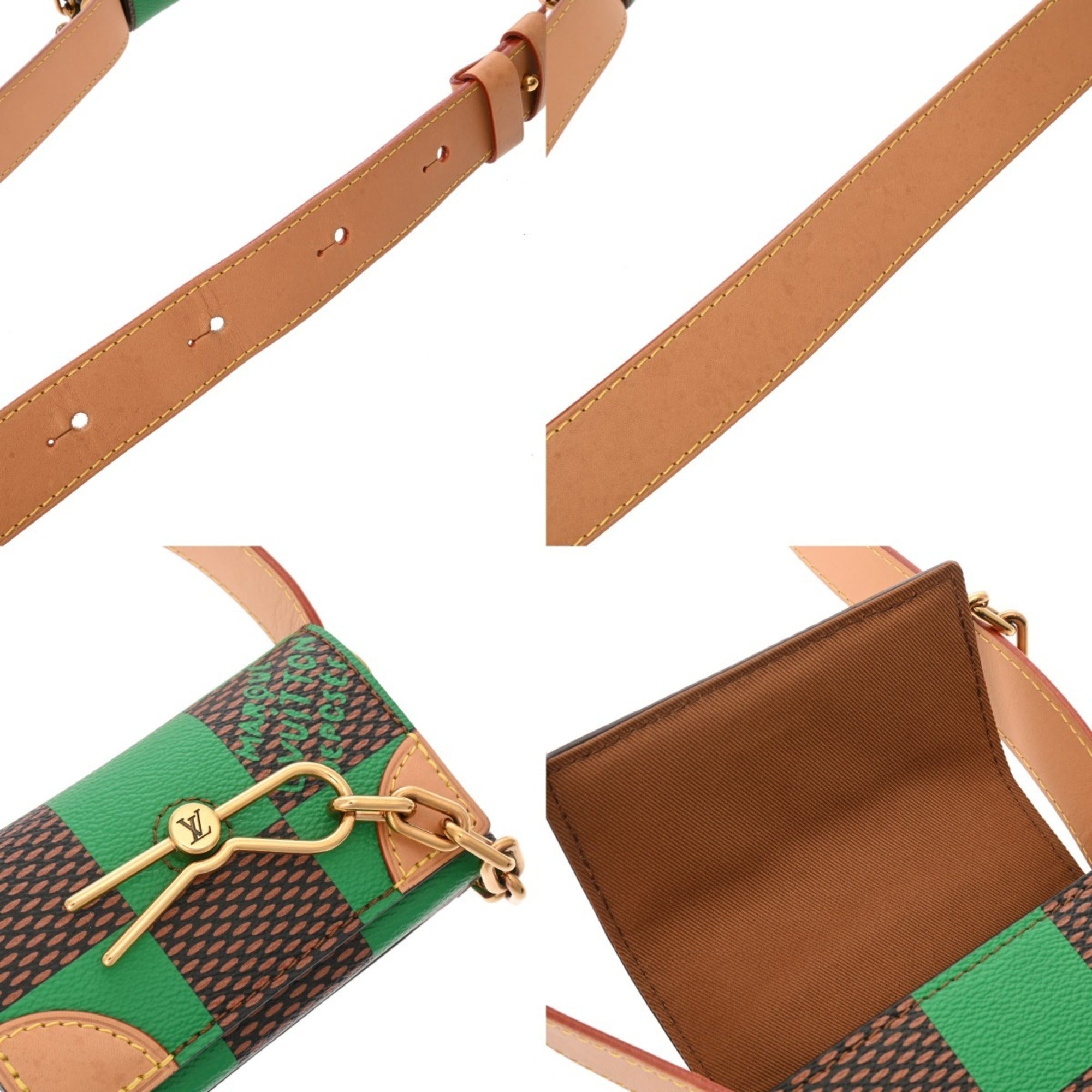 Louis Vuitton Brown Green Damier Canvas Shoulder Bag (Pre-Owned)