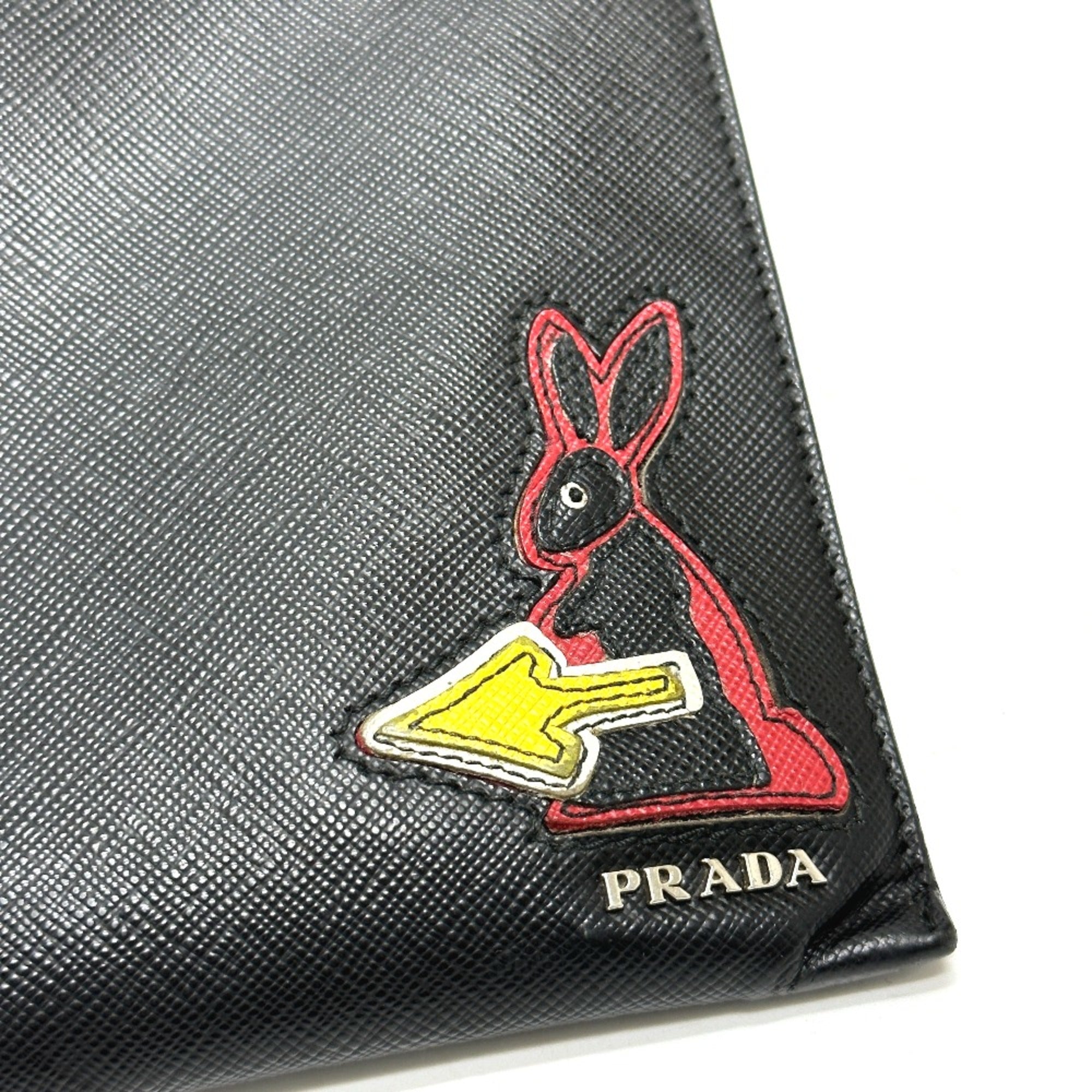 Prada Black Leather Clutch Bag (Pre-Owned)
