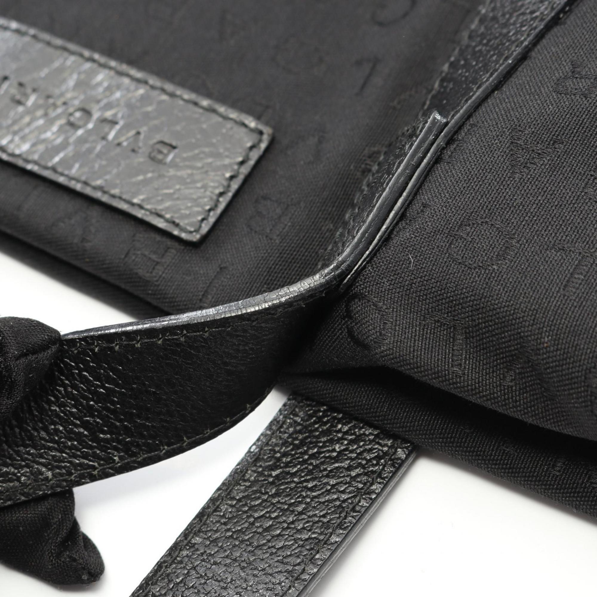 Bvlgari Black Canvas Leather Tote Bag (Pre-Owned)