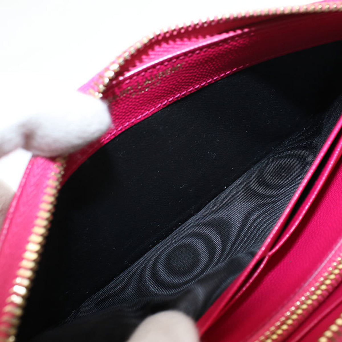 Saint Laurent Pink Leather Long Wallet (Bi-Fold) (Pre-Owned)