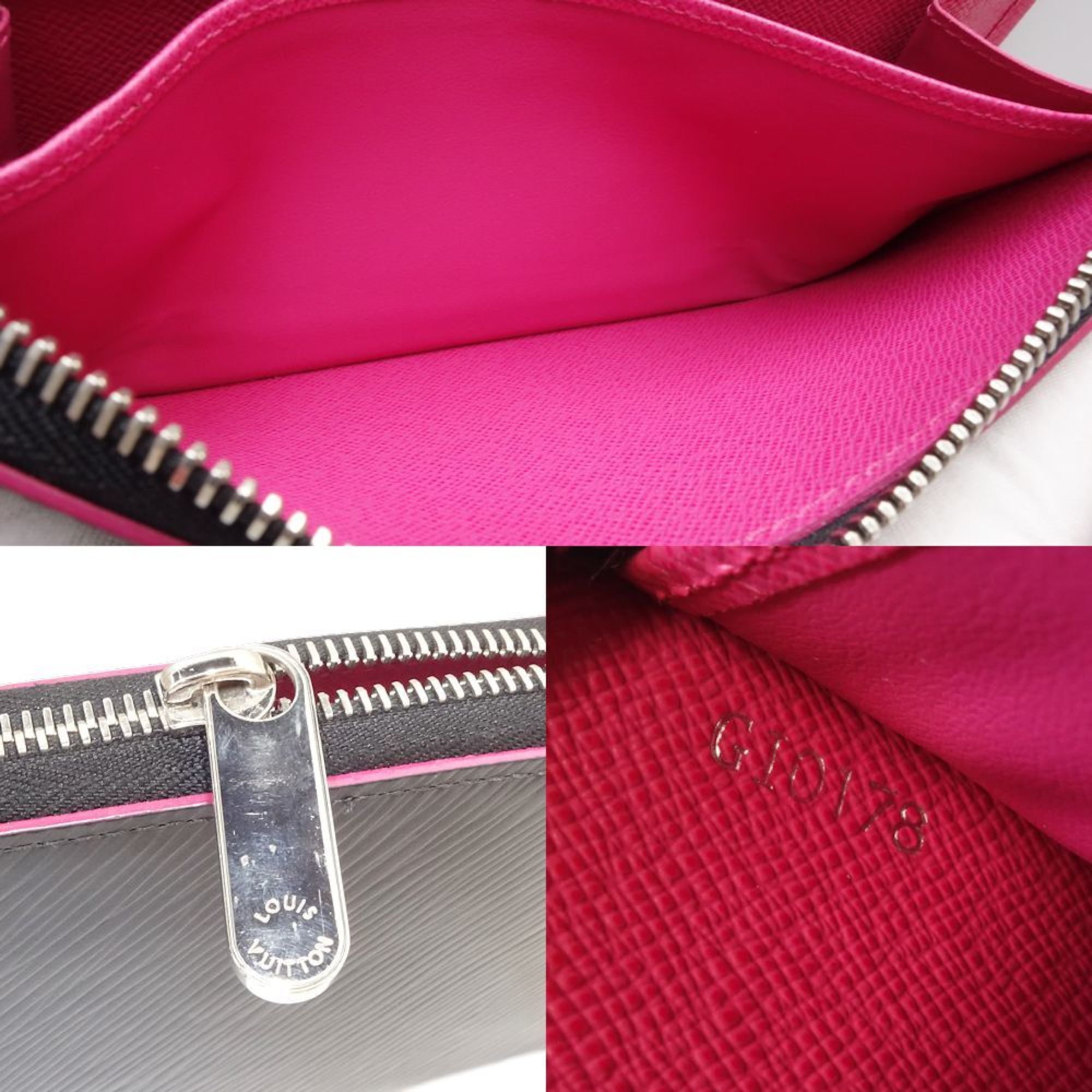 Louis Vuitton Hot Pink Noir Leather Long Wallet (Bi-Fold) (Pre-Owned)