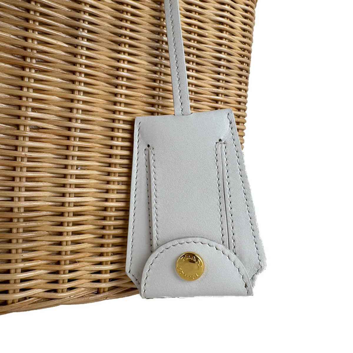 Prada Ivory Canvas Handbag Shoulder Bag (Pre-Owned)