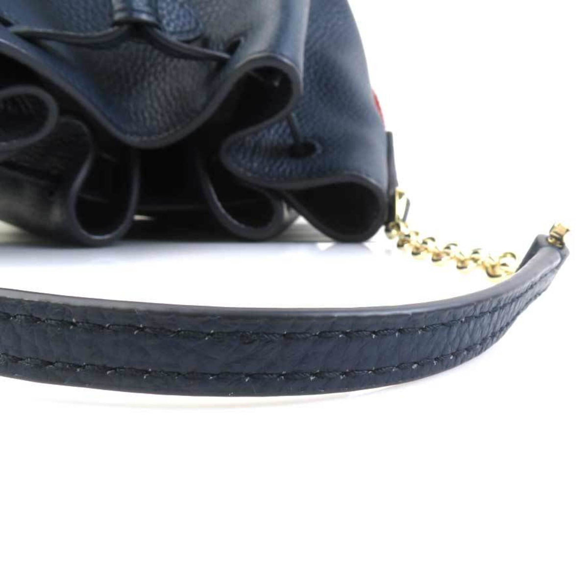 Bally Navy Leather Handbag Shoulder Bag (Pre-Owned)