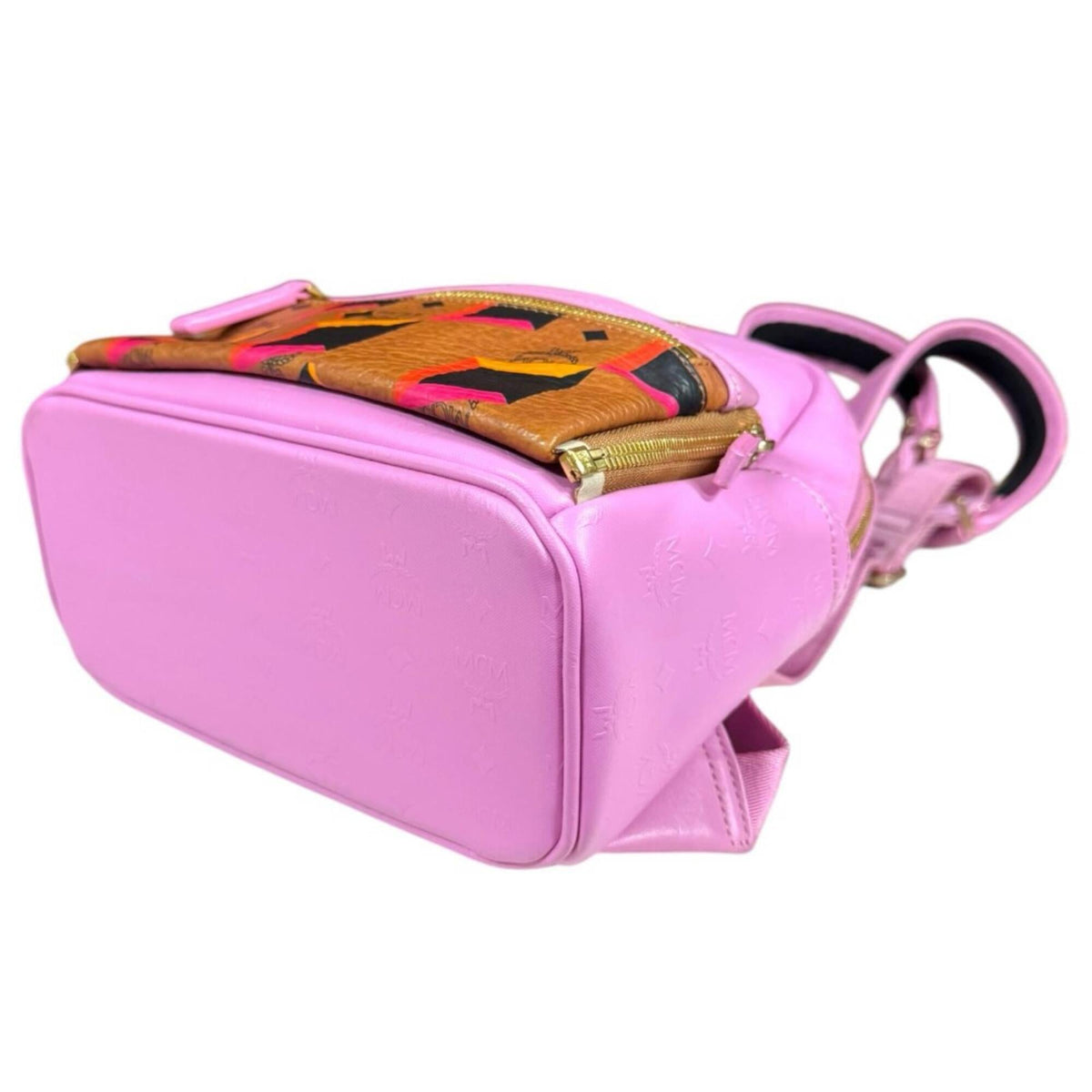 Mcm Visetos Brown Pink Coated Canvas Pvc Backpack Pouch (Pre-Owned)