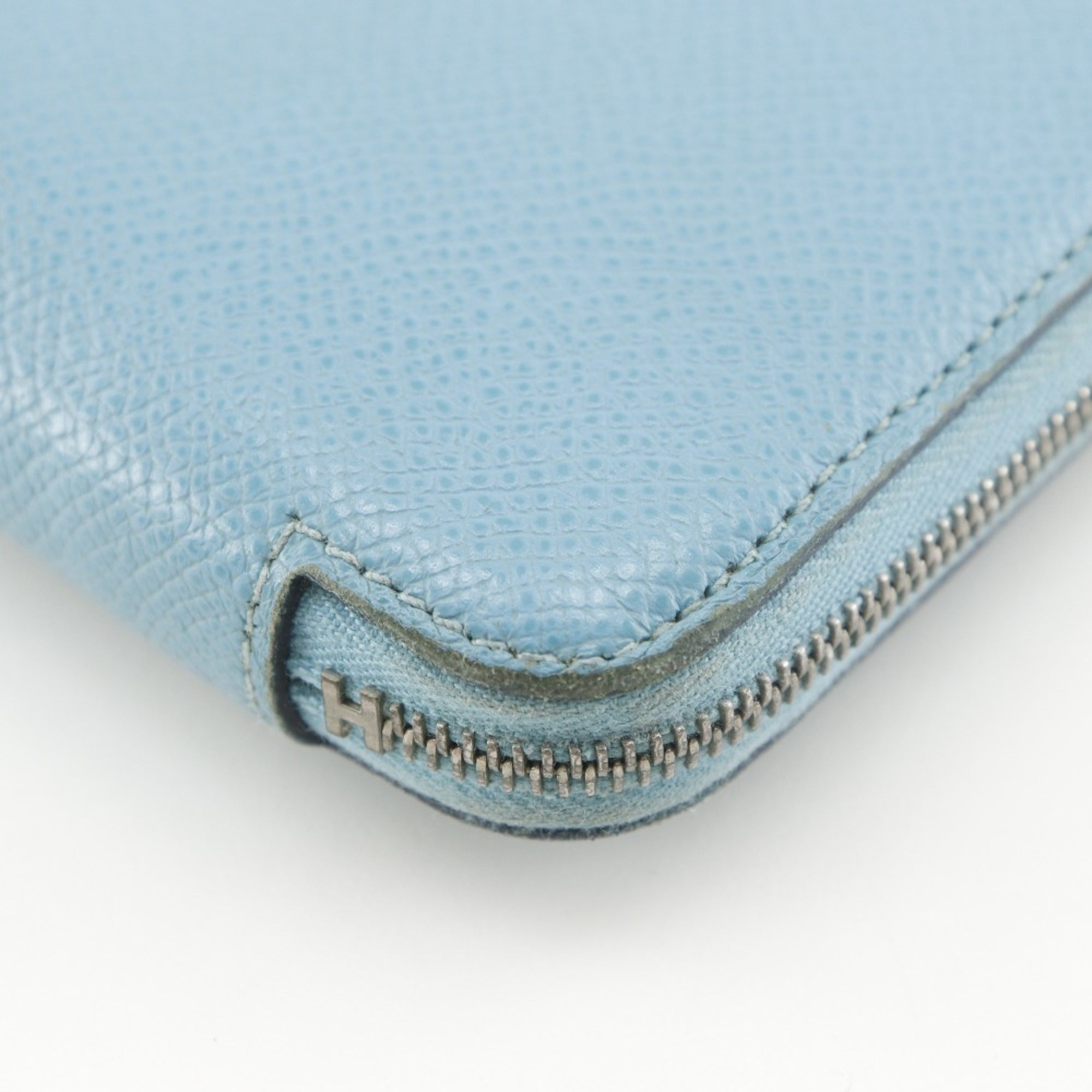 Hermes Light Blue Epsom Leather Long Wallet (Bi-Fold) (Pre-Owned)
