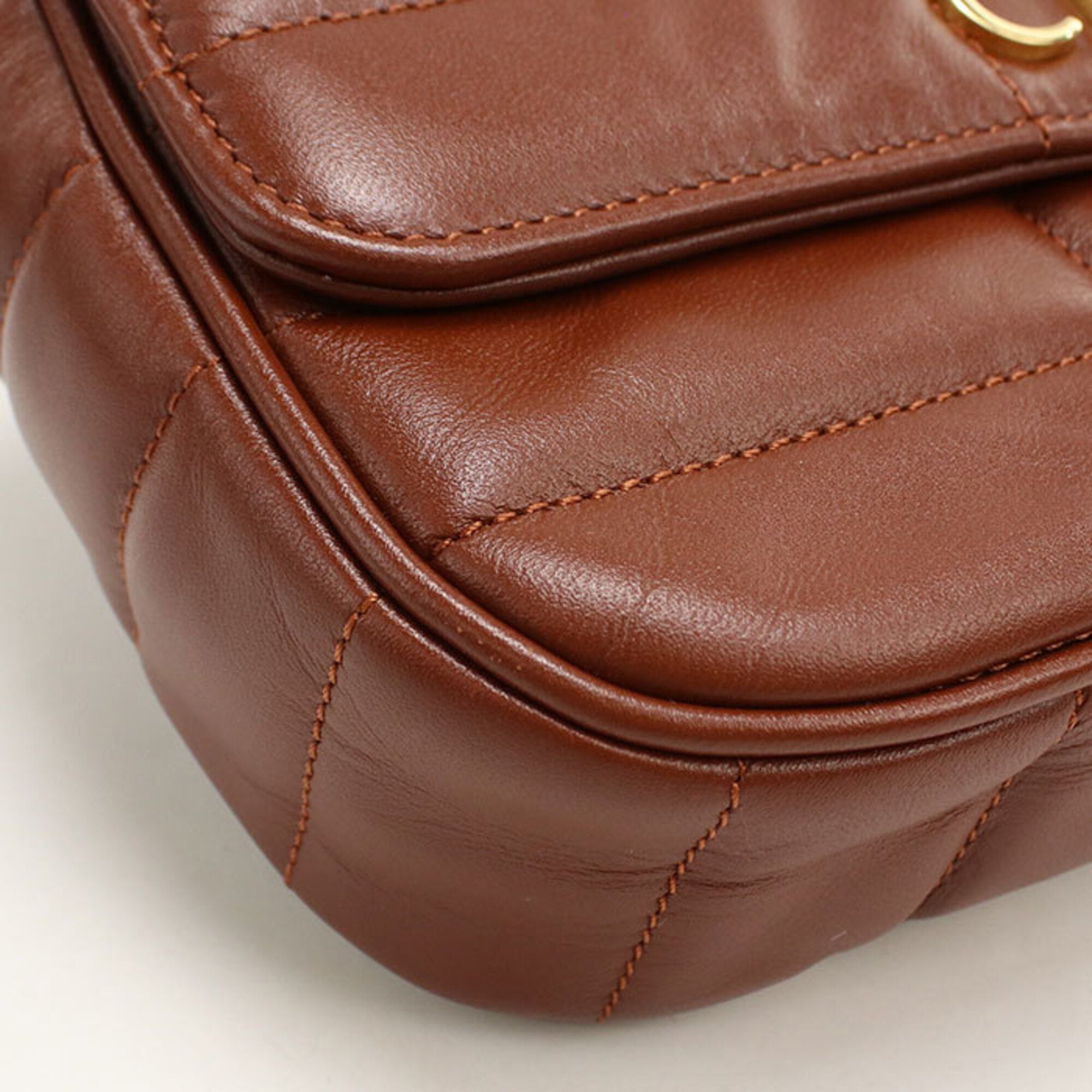 Celine Brown Leather Shoulder Bag (Pre-Owned)