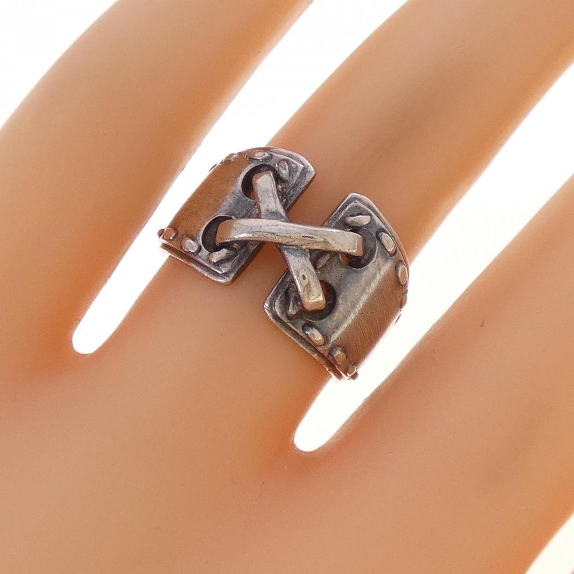 Hermes Silver 925 Band Ring (Pre-Owned)