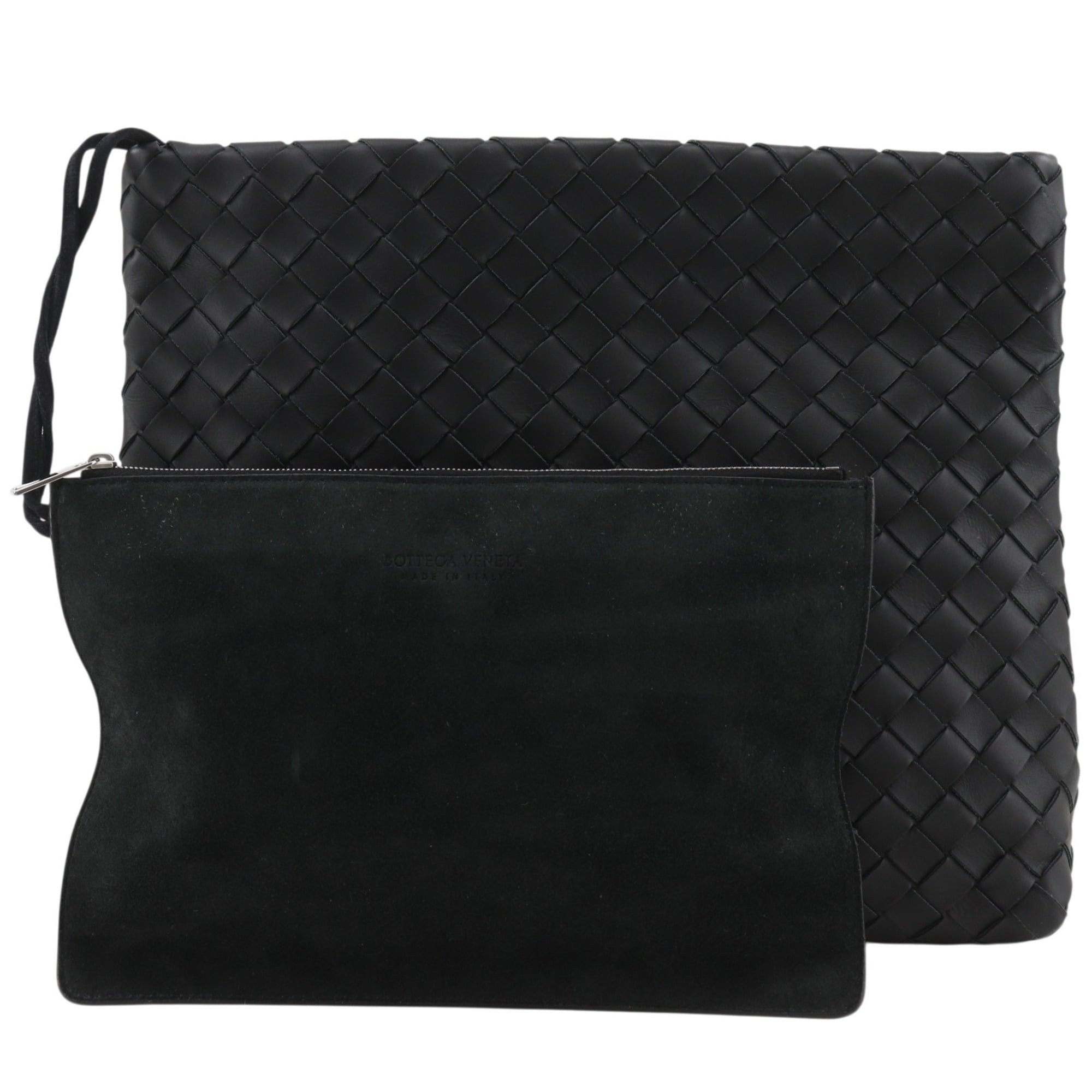 Bottega Veneta Black Leather Clutch Bag (Pre-Owned)