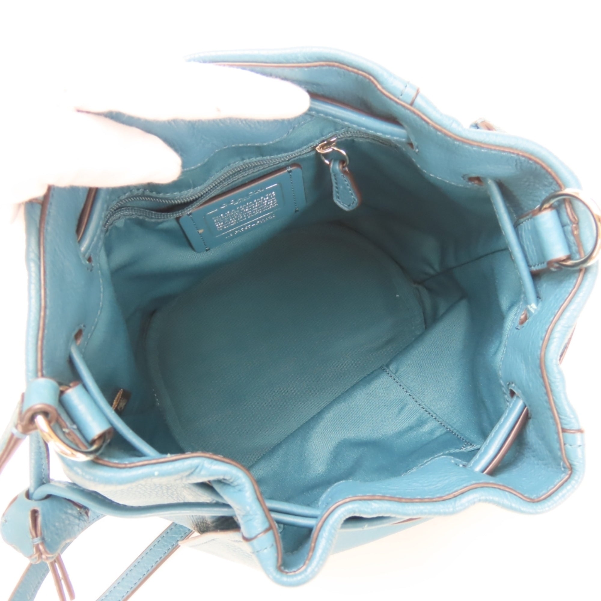 Coach Turquoise Leather Suede Shoulder Bag (Pre-Owned)