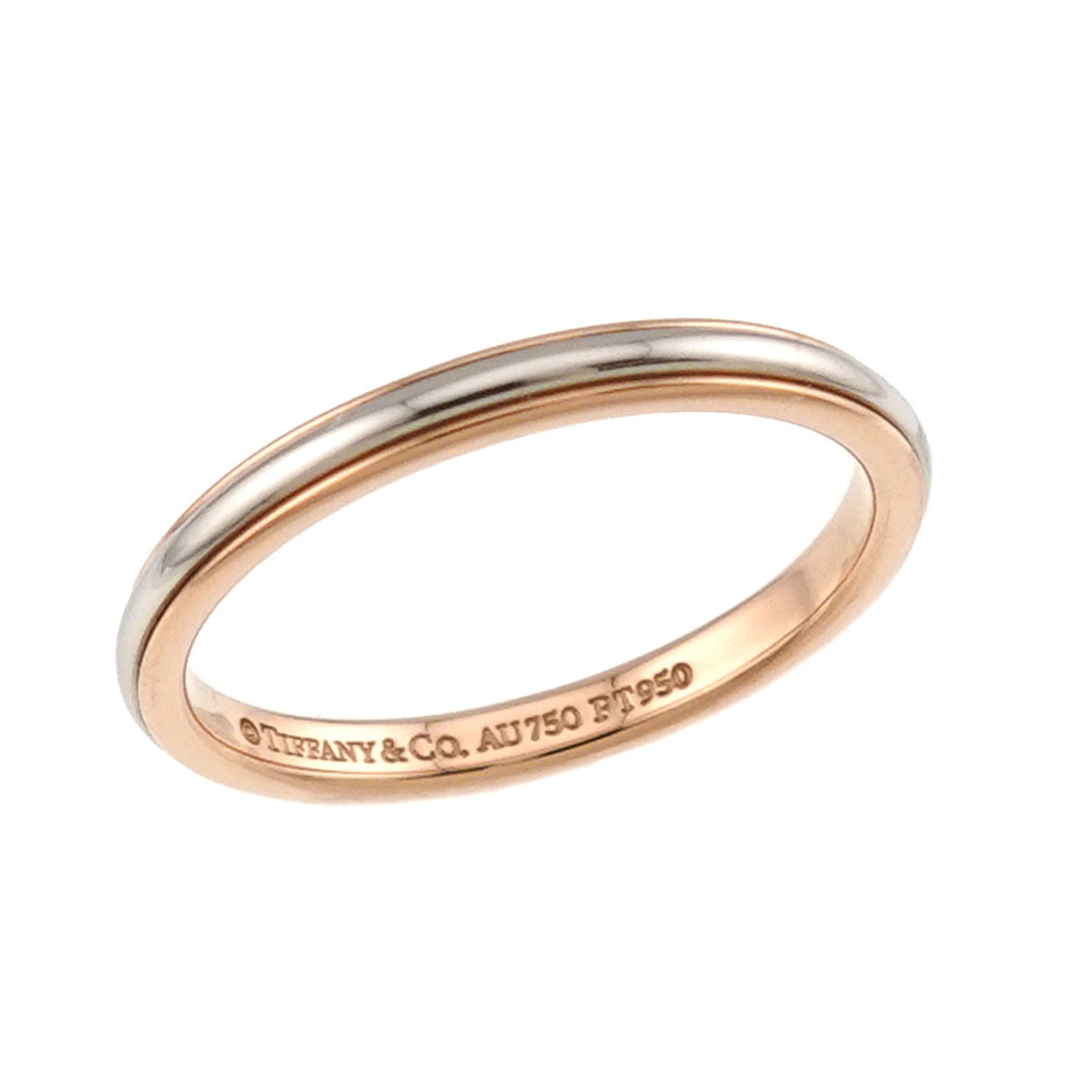 Tiffany Pink Gold (18K) Platinum 950 Band Ring (Pre-Owned)