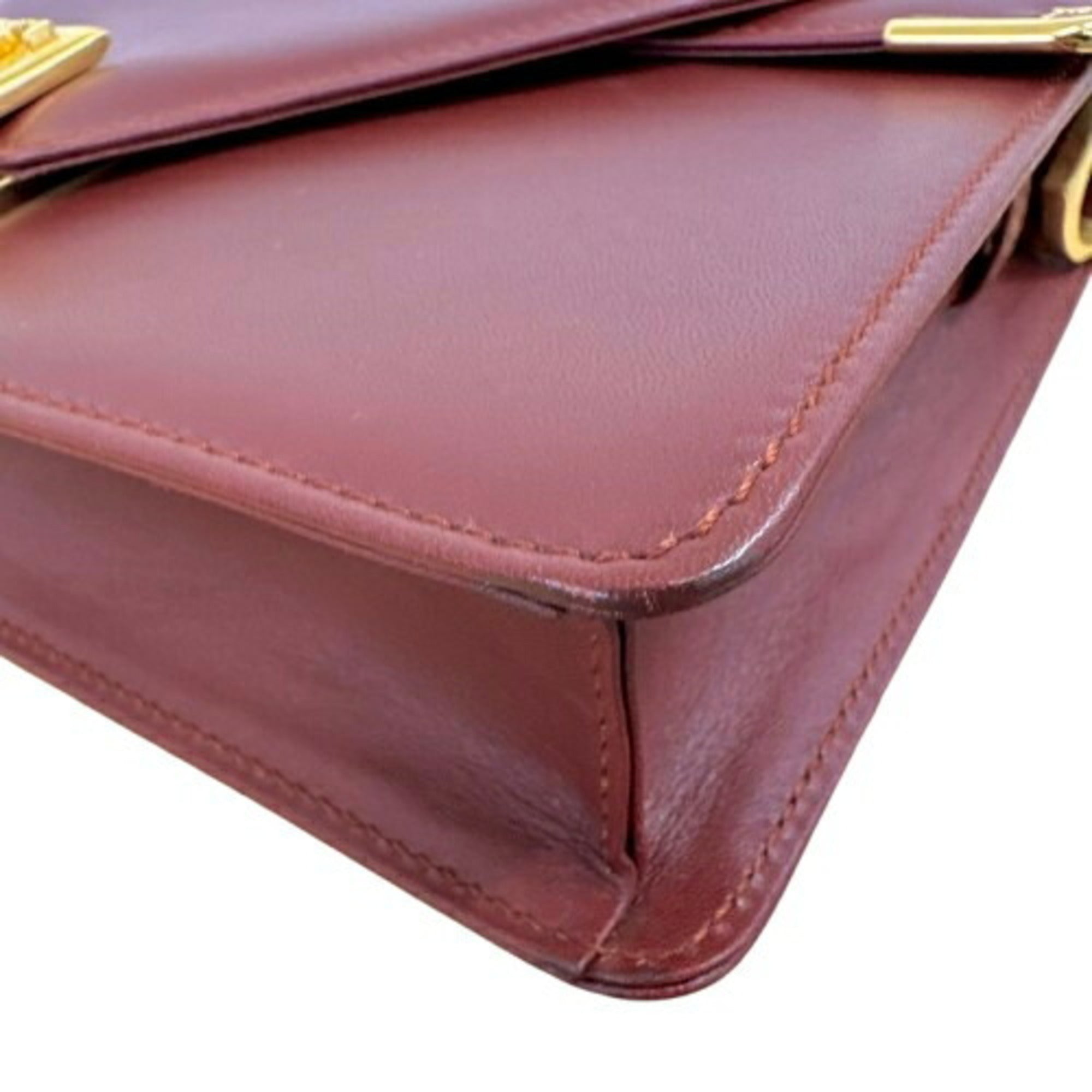 Cartier Must Bordeaux Leather Shoulder Bag (Pre-Owned)