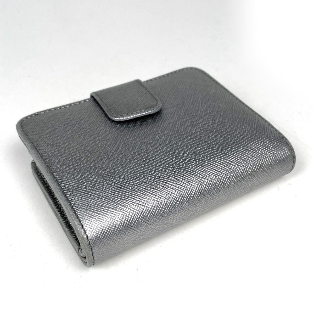 Prada Silver Saffiano Wallet (Bi-Fold) (Pre-Owned)
