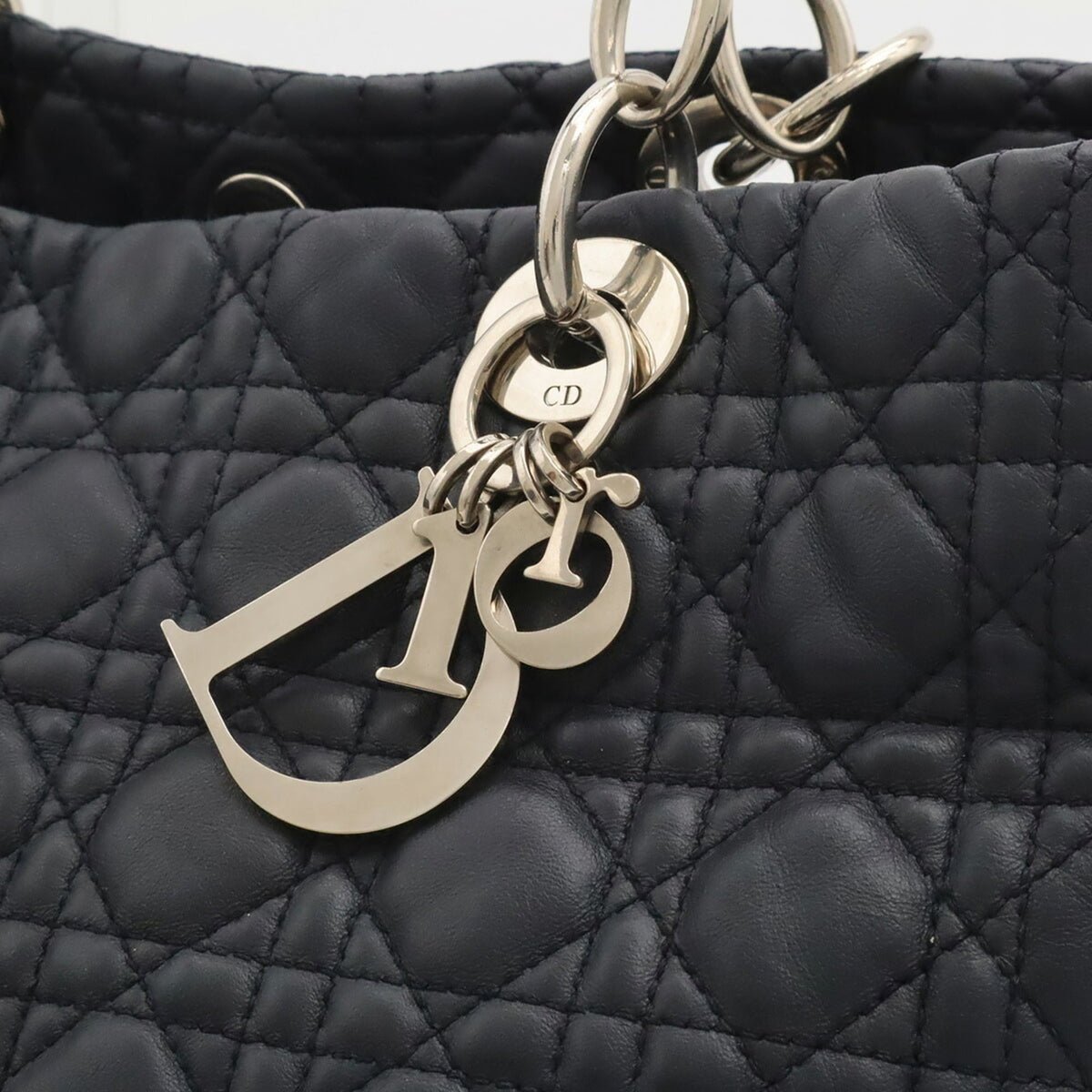 Christian Dior Black Leather Shoulder Bag Tote Bag (Pre-Owned)