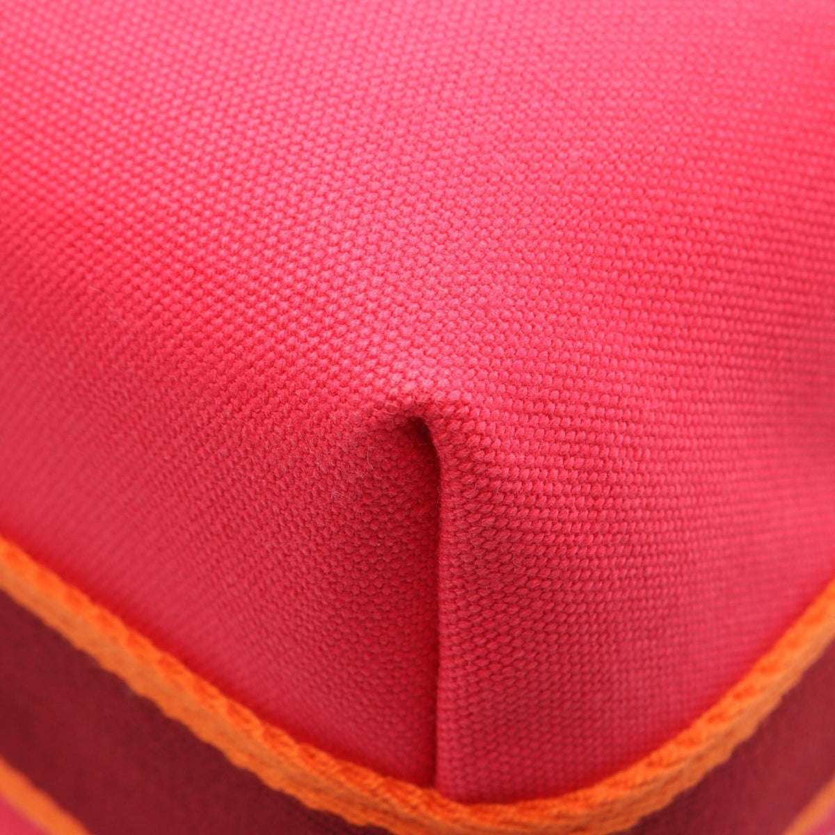 Hermes Bordeaux Orange Pink Canvas Handbag (Pre-Owned)