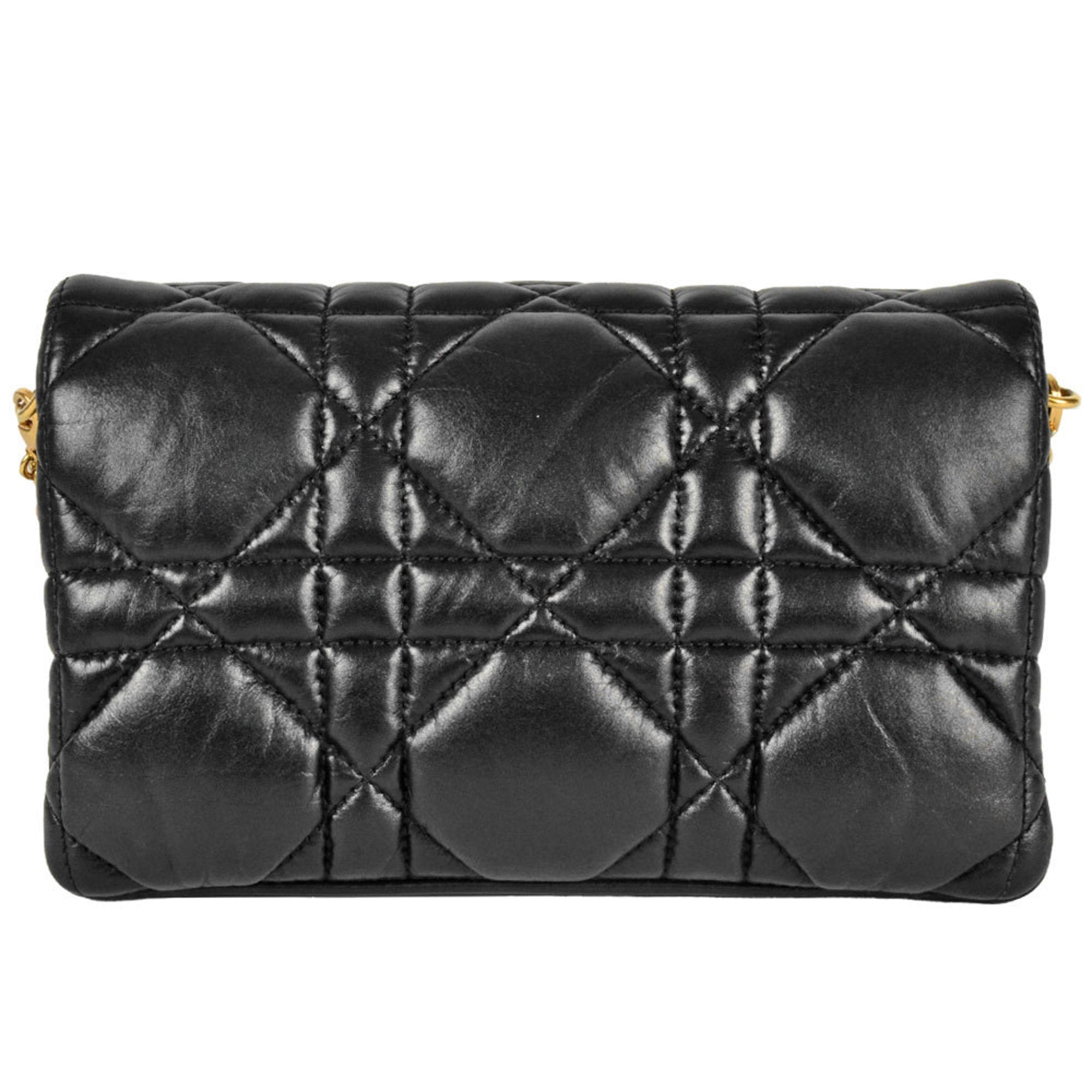 Christian Dior Black Leather Shoulder Bag (Pre-Owned)