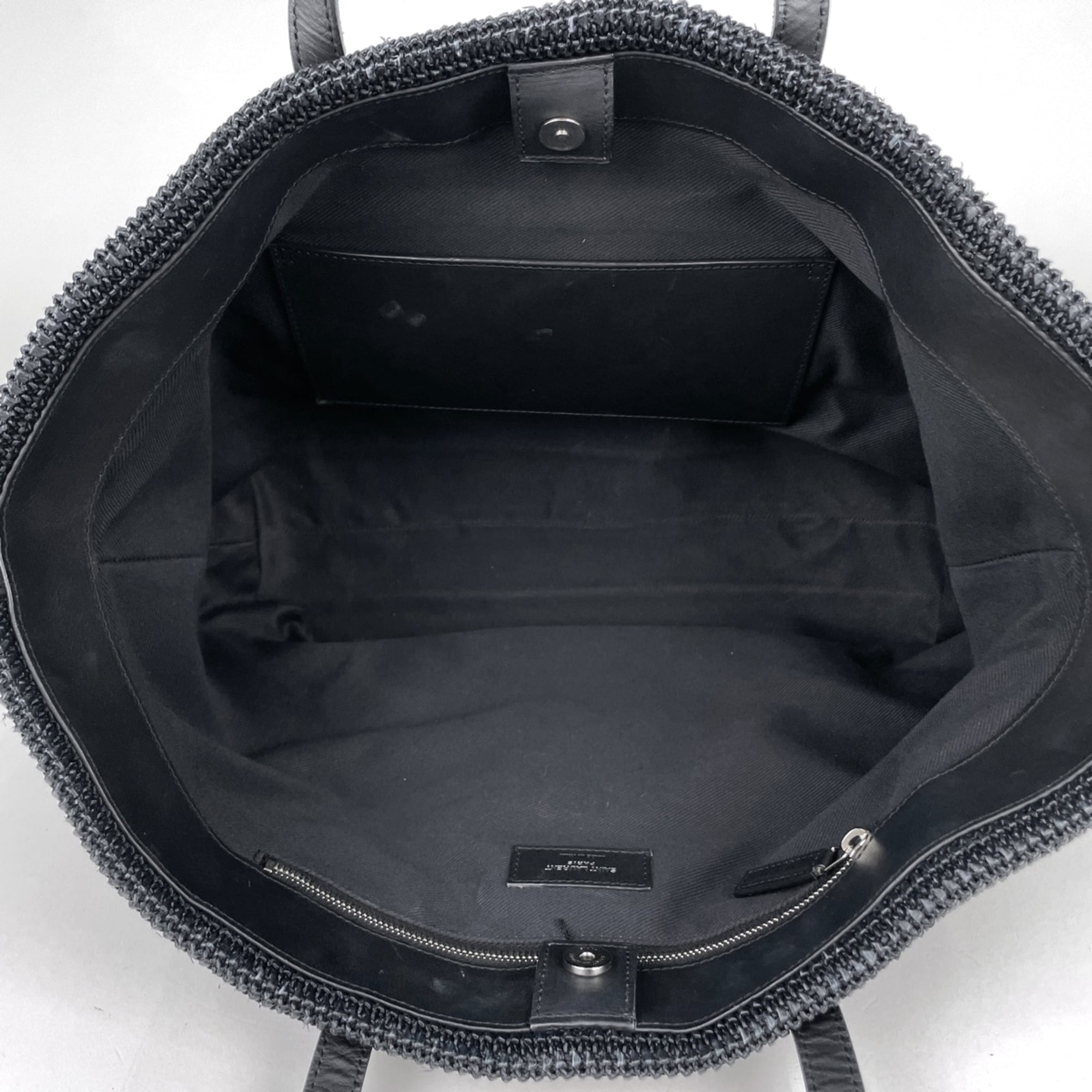 Saint Laurent Black Fabric Leather Tote Bag (Pre-Owned)