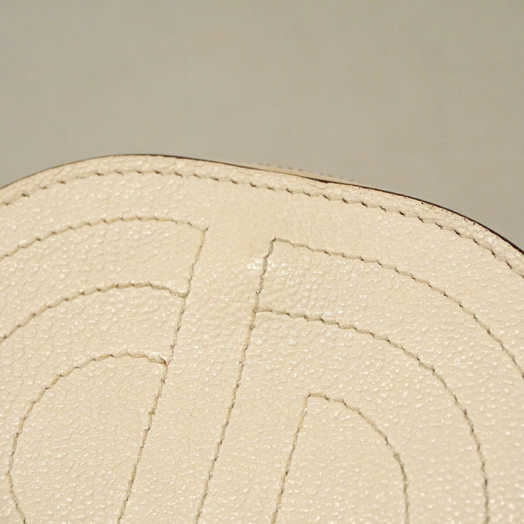 Hermes White Chevre Myzore Leather Coin Purse/Coin Case (Pre-Owned)