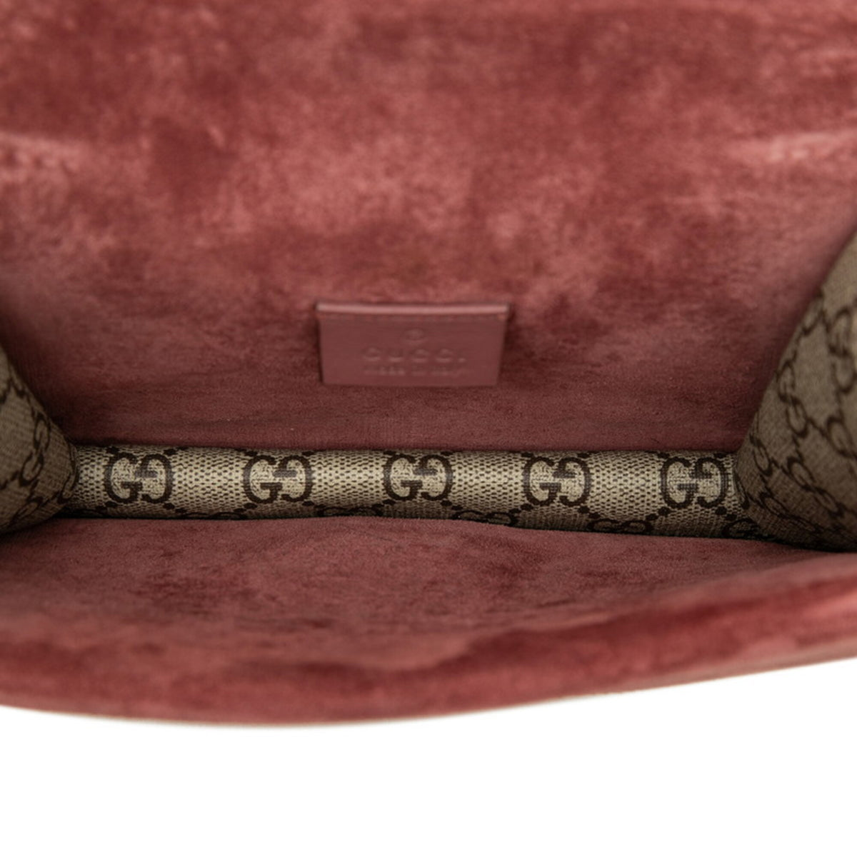 Gucci Gg Blooms Beige Bordeaux Pvc Suede Shoulder Bag (Pre-Owned)