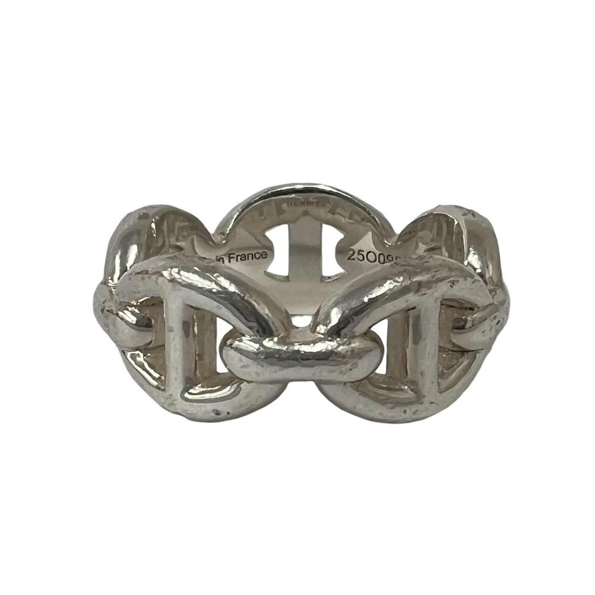 Hermes Silver Silver 925 Band Ring (Pre-Owned)