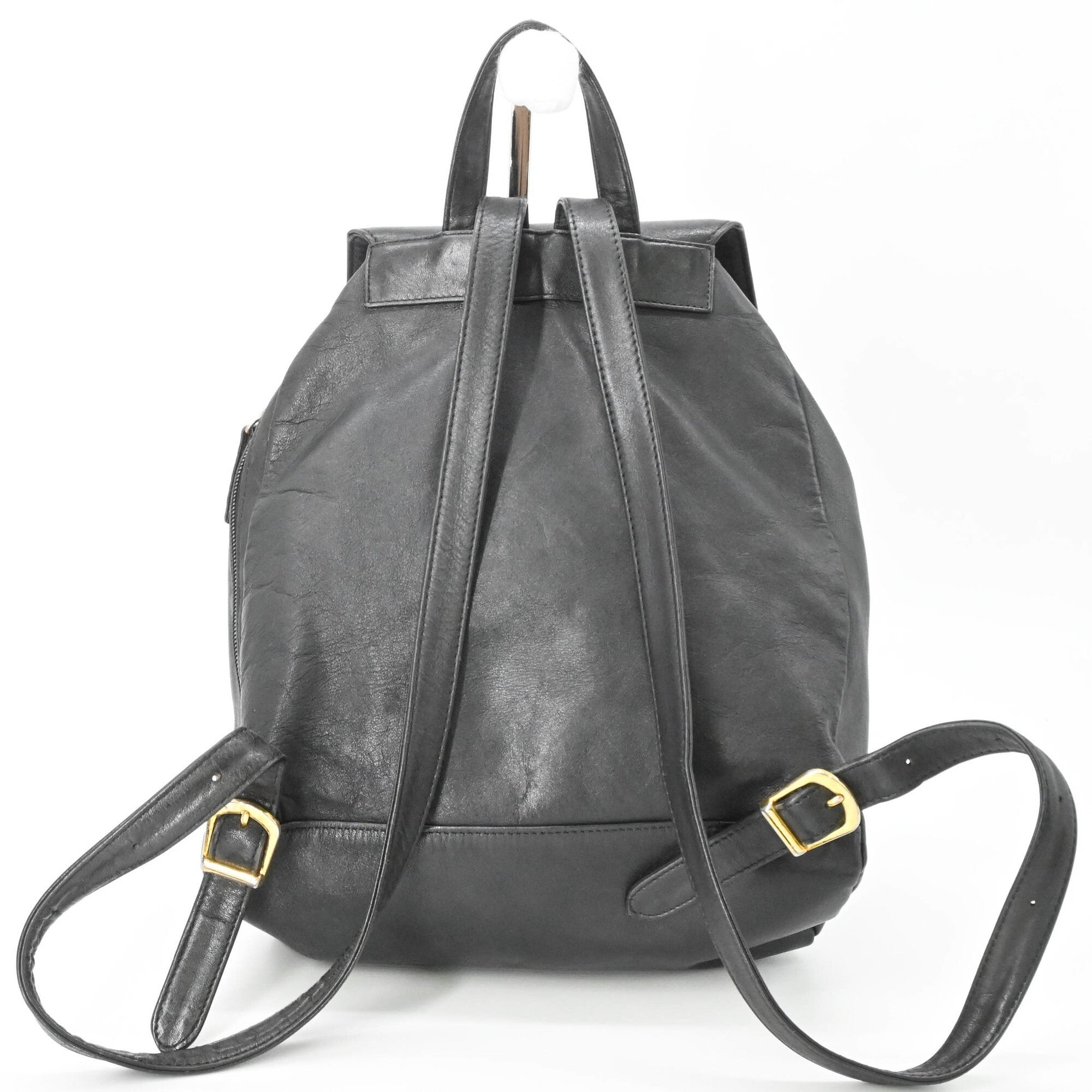 Versace Black Leather Backpack (Pre-Owned)
