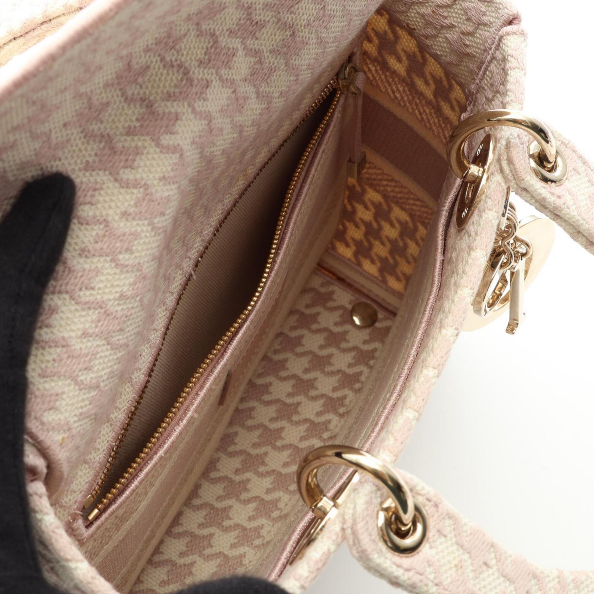Christian Dior Ivory Pink Canvas Handbag (Pre-Owned)