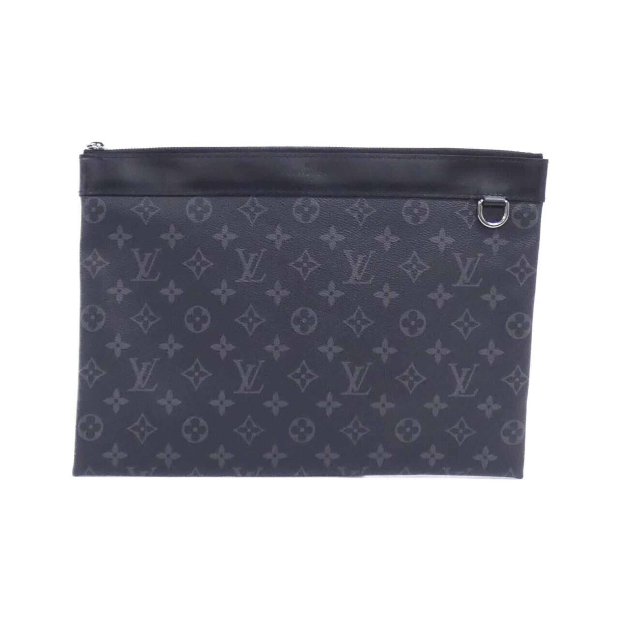 Louis Vuitton Black Coated Canvas Clutch Bag Pochette (Pre-Owned)
