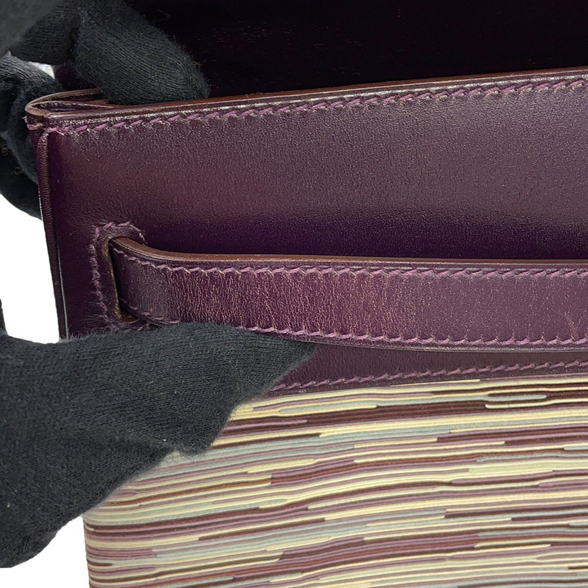 Hermes Multi-Color Raisin Box Calf Leather Leather Handbag (Pre-Owned)