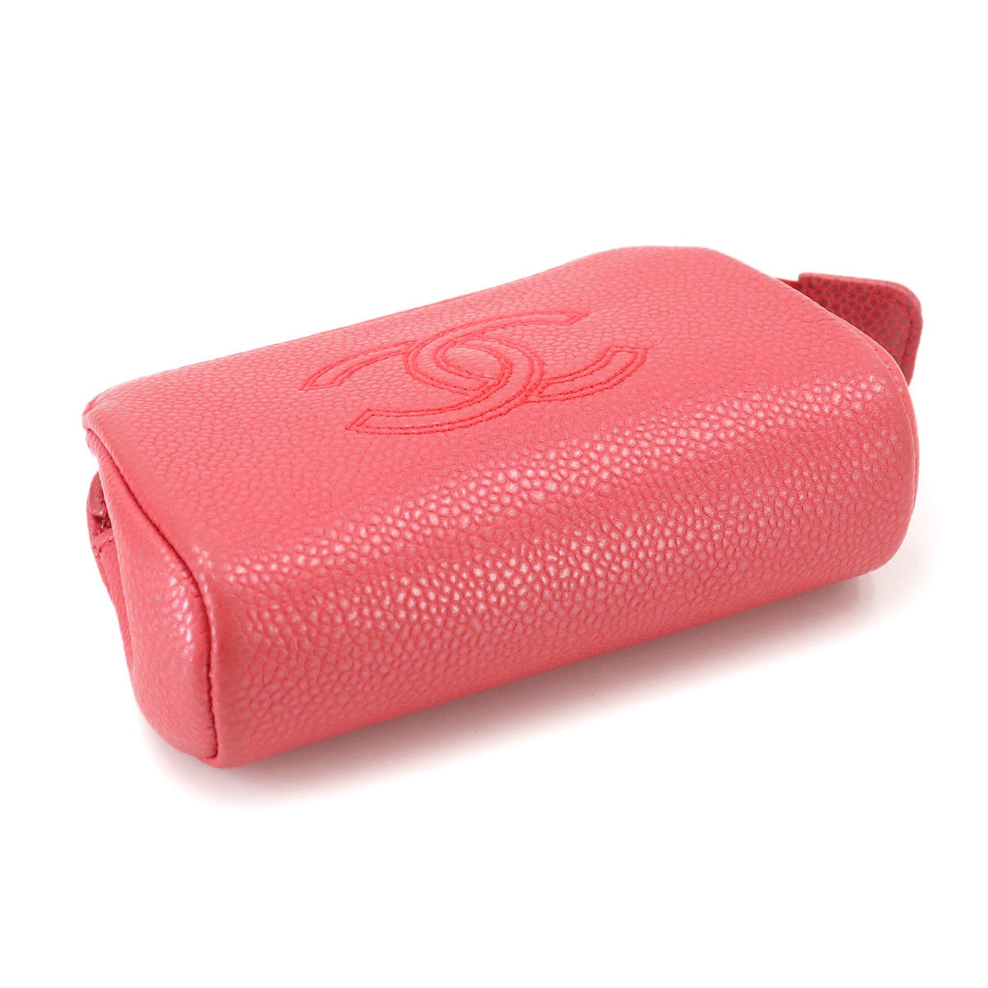 Chanel Pink Grained Calfskin Handbag Pouch (Pre-Owned)