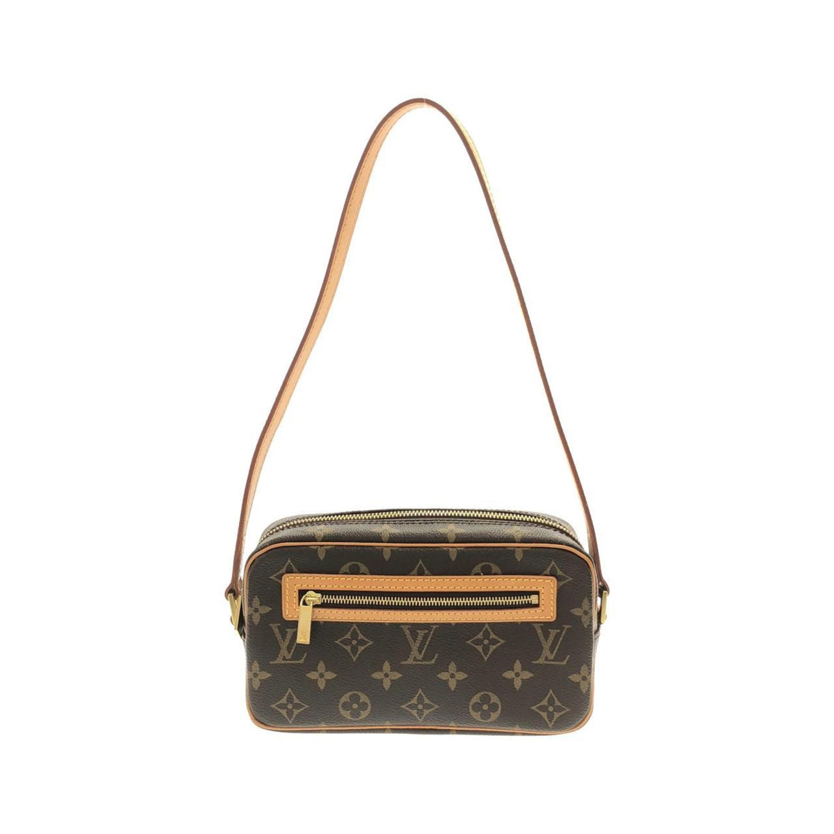 Louis Vuitton Marron Coated Canvas Pochette Shoulder Bag (Pre-Owned)