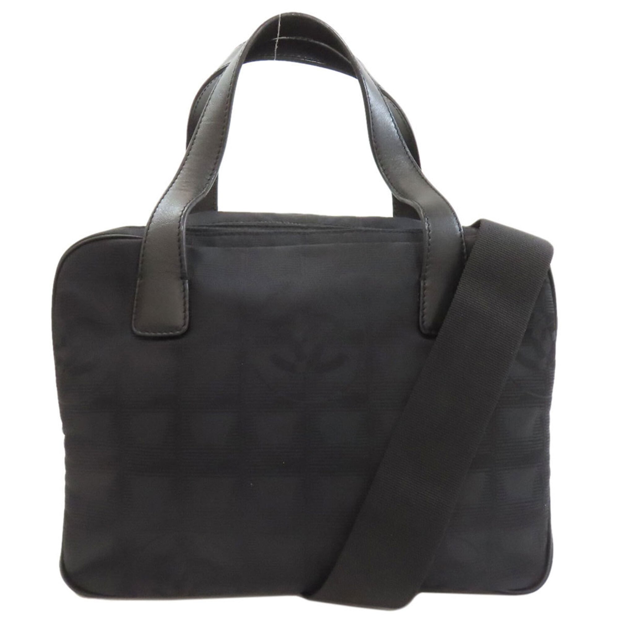 Chanel New Travel Line Black Nylon Jacquard Handbag (Pre-Owned)