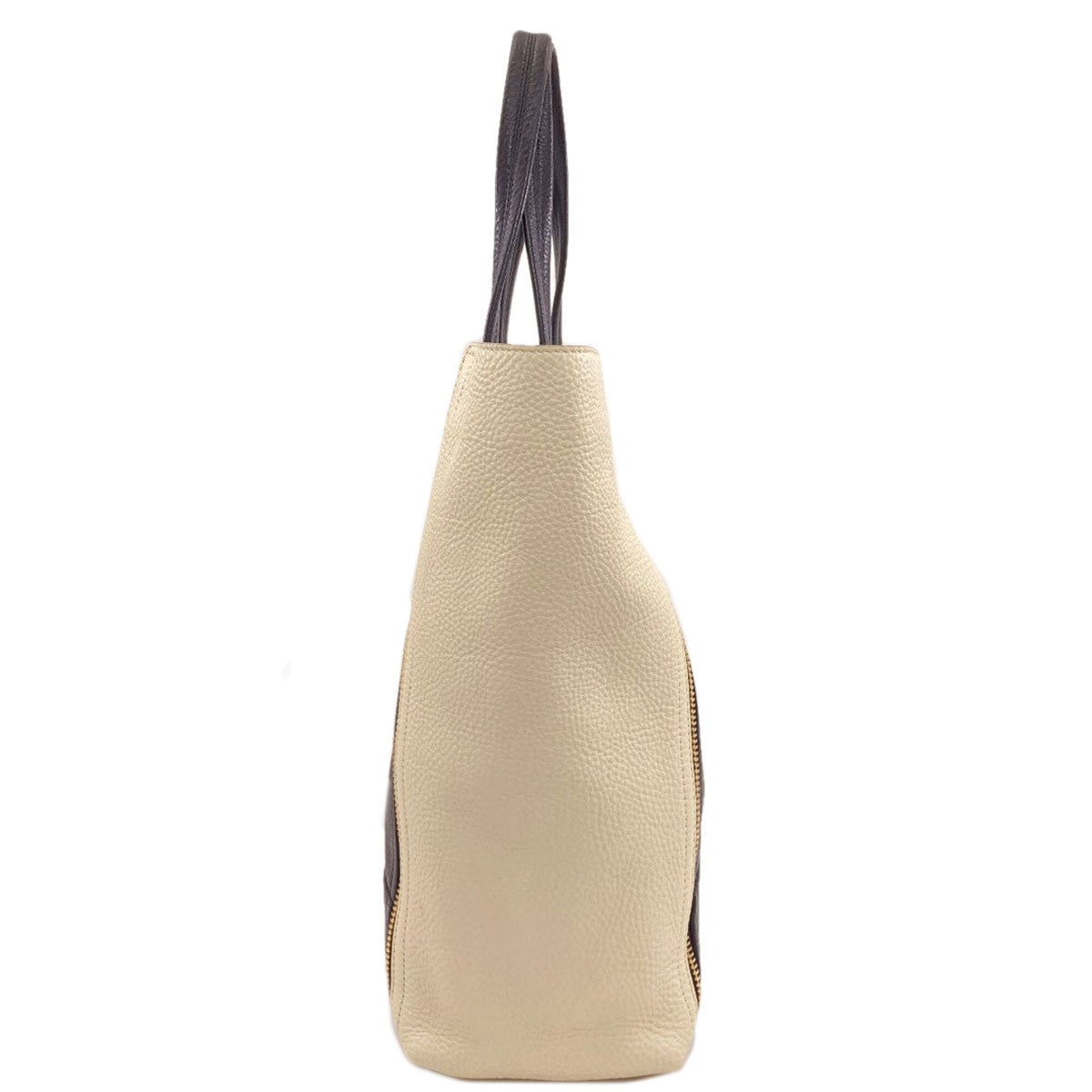 Salvatore Ferragamo Gancini Black White Leather Handbag (Pre-Owned)