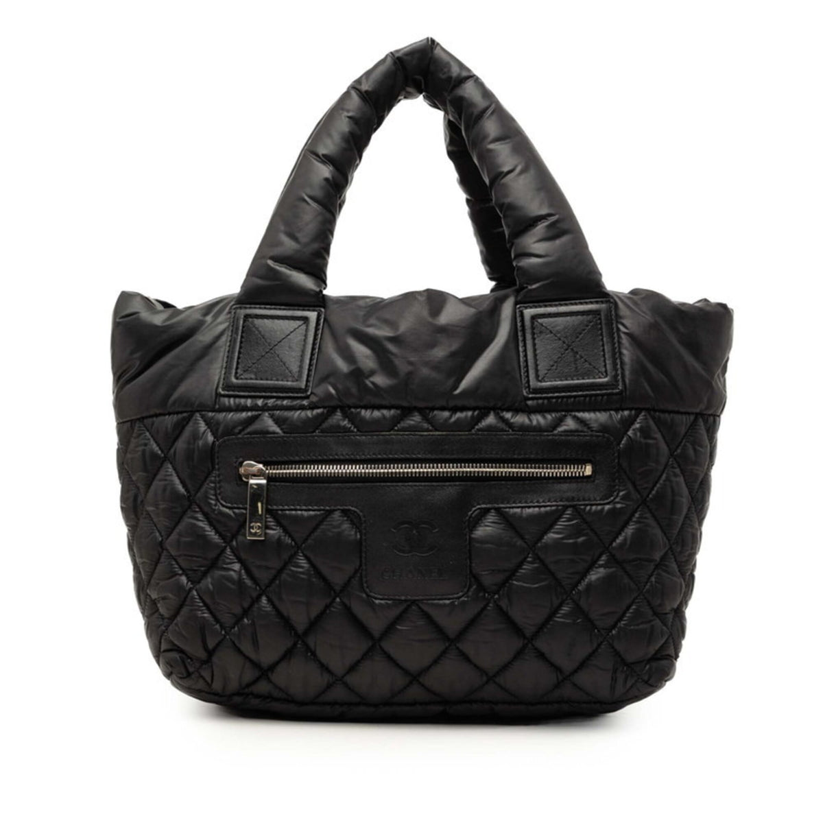 Chanel Black Nylon Leather Handbag (Pre-Owned)