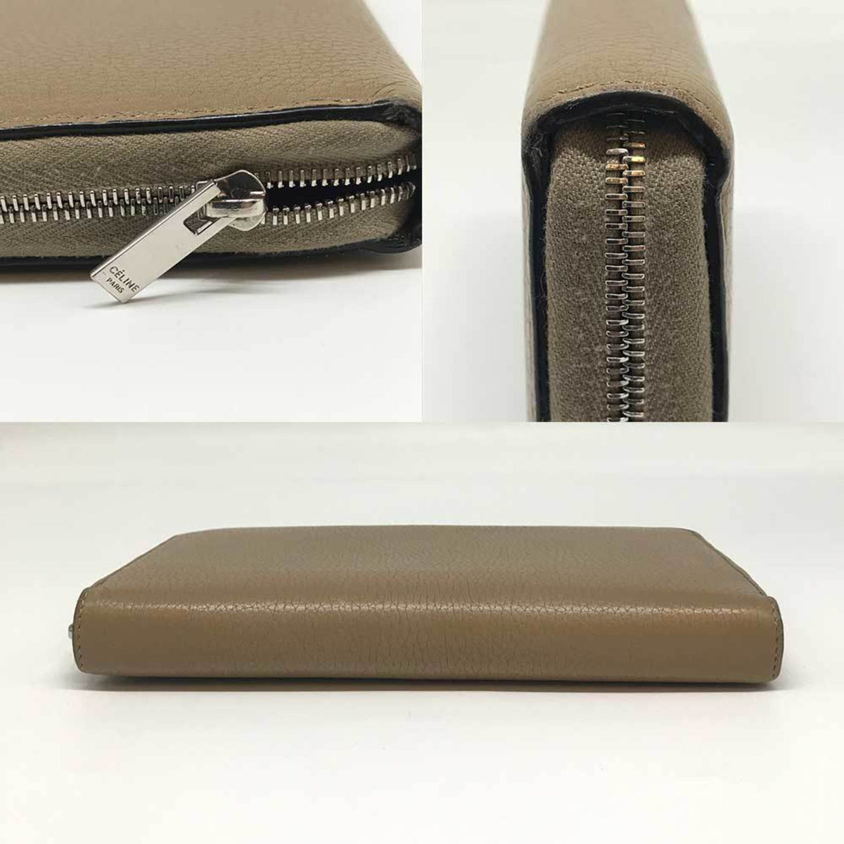 Celine Beige Leather Long Wallet (Bi-Fold) (Pre-Owned)