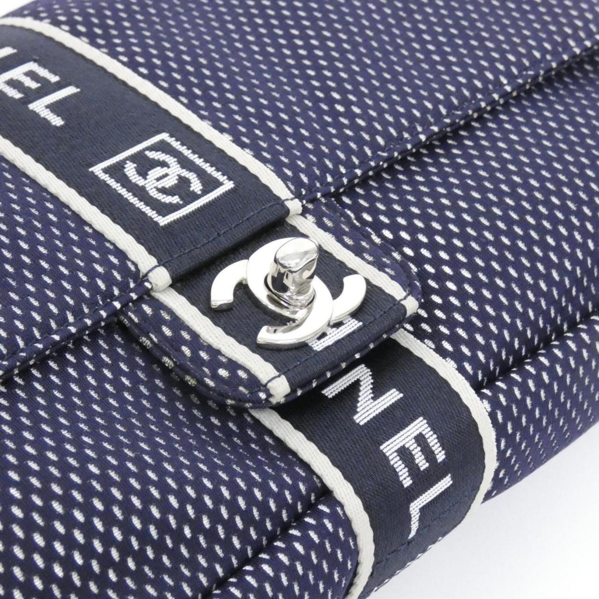 Chanel Navy Canvas Shoulder Bag (Pre-Owned)