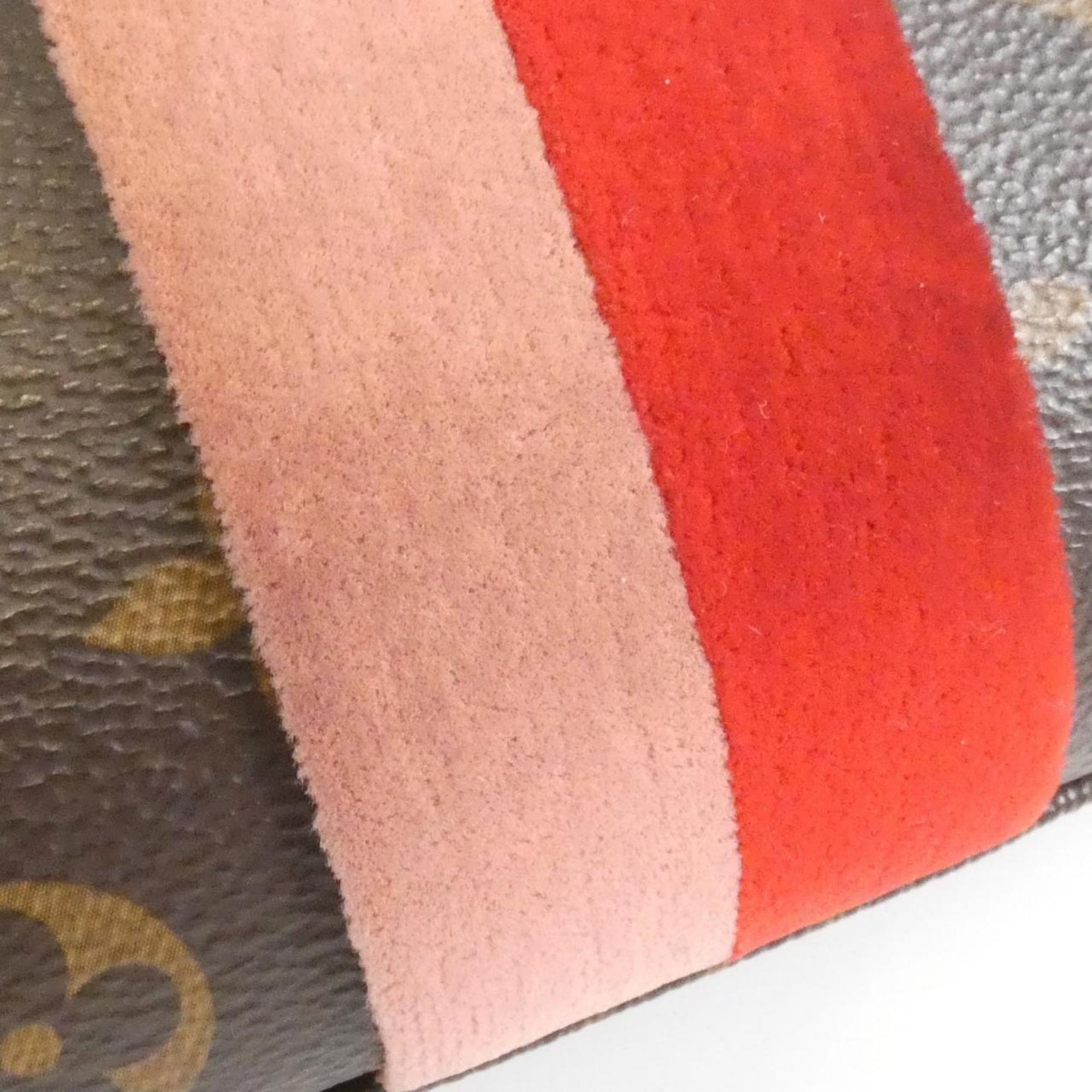Louis Vuitton Coquelicots Marron Peche Coated Canvas Handbag (Pre-Owned)