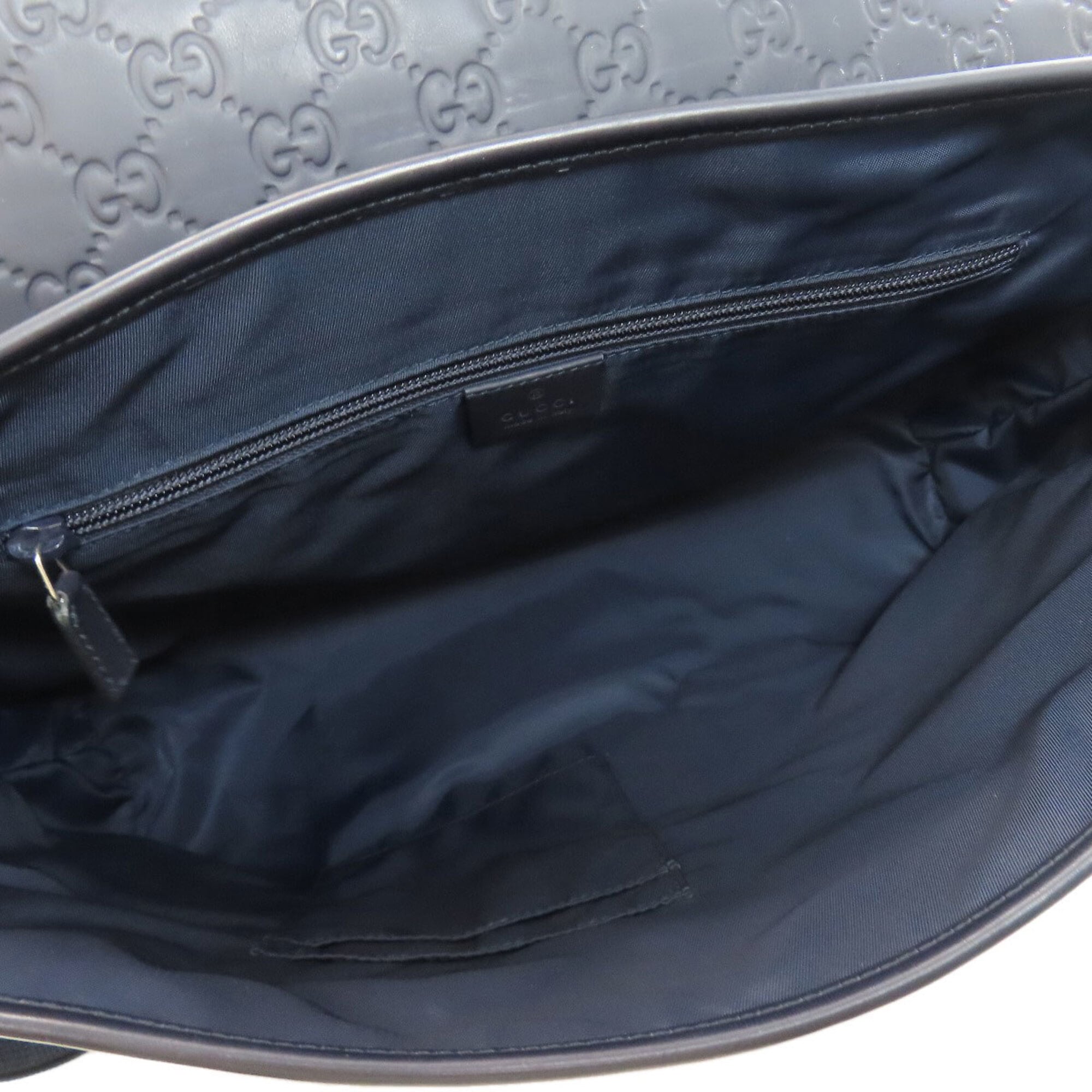 Gucci Dark Navy Leather Shoulder Bag (Pre-Owned)