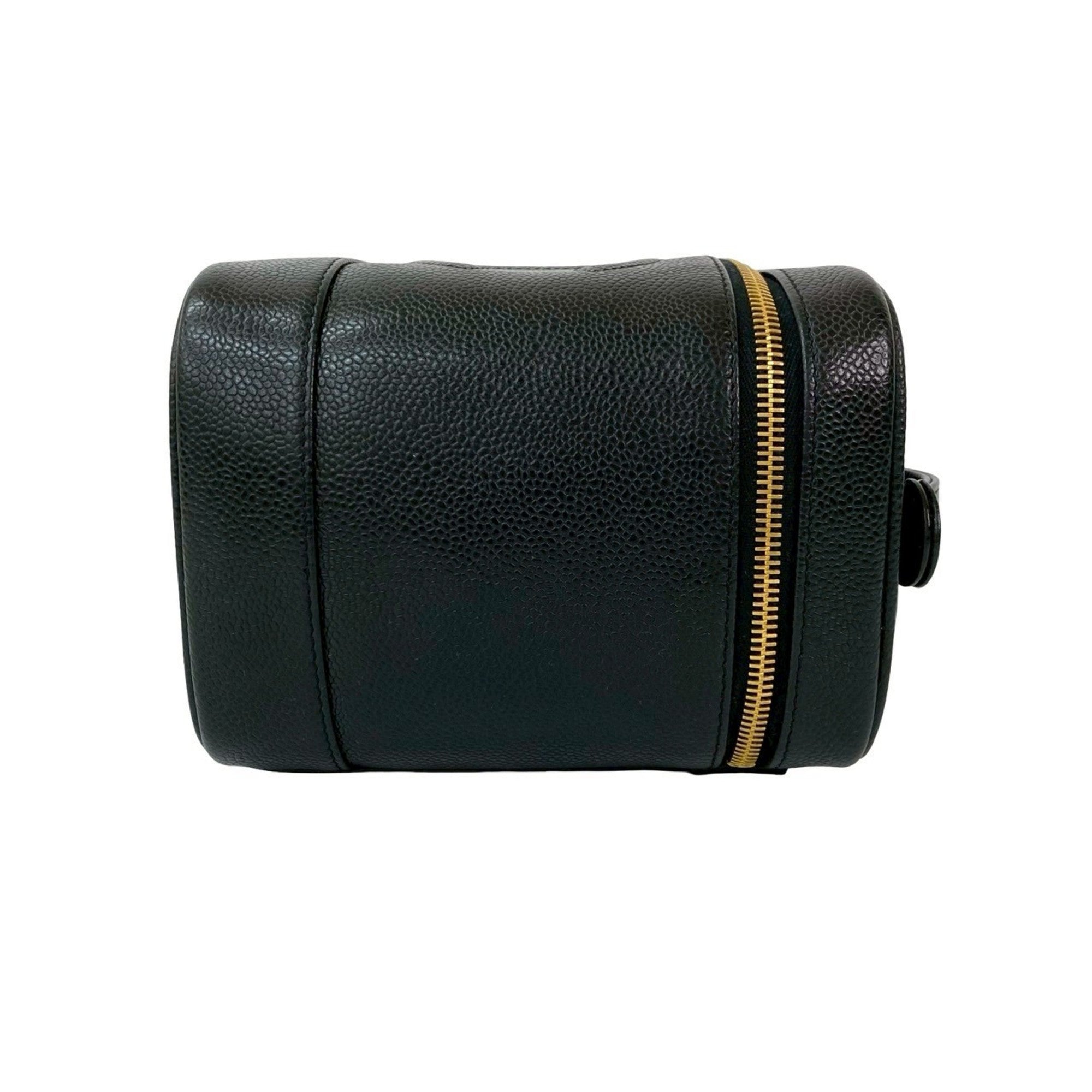 Chanel Black Grained Calfskin Handbag Vanity Bag (Pre-Owned)