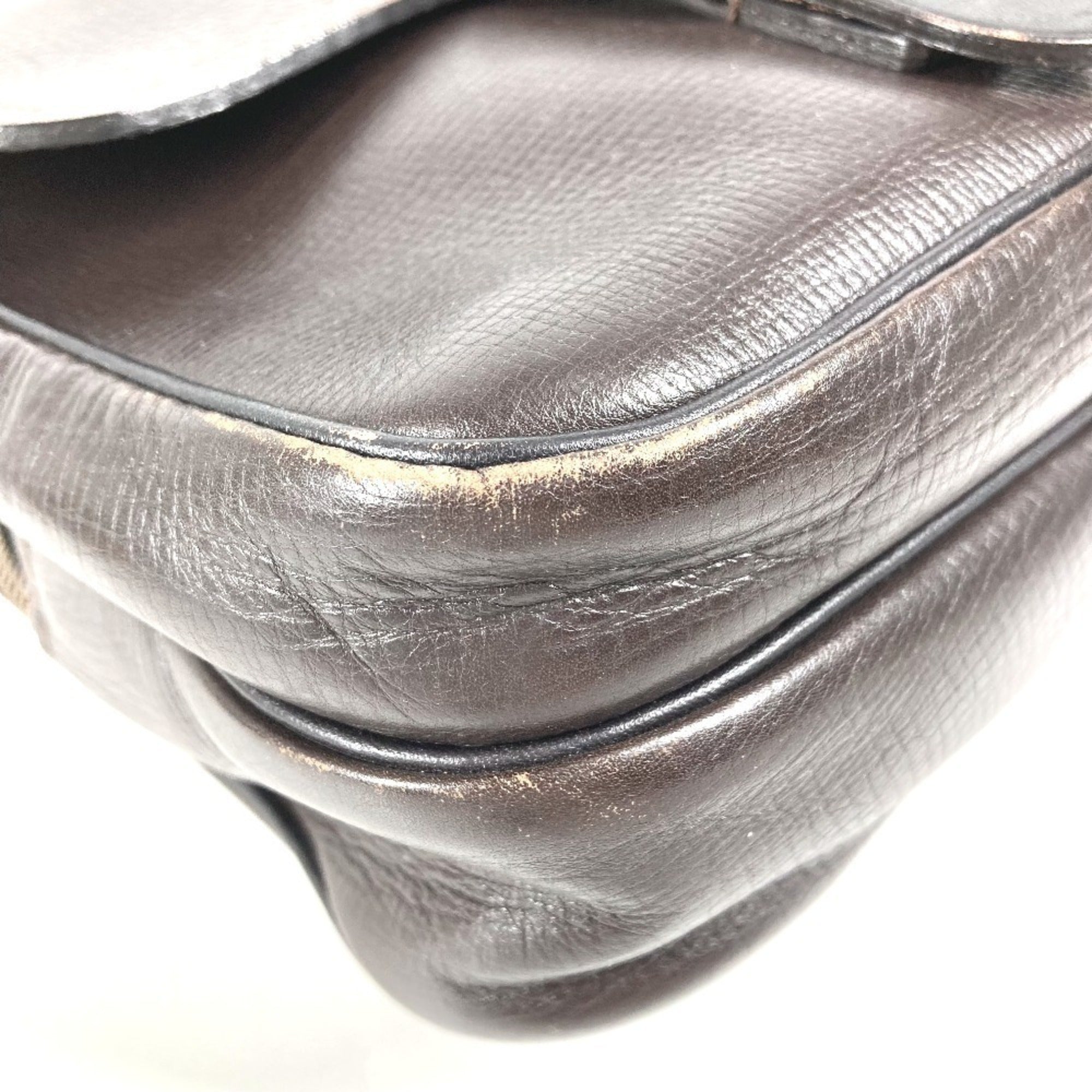Louis Vuitton Brown Coffee Utah Leather Leather Pochette Shoulder Bag (Pre-Owned)