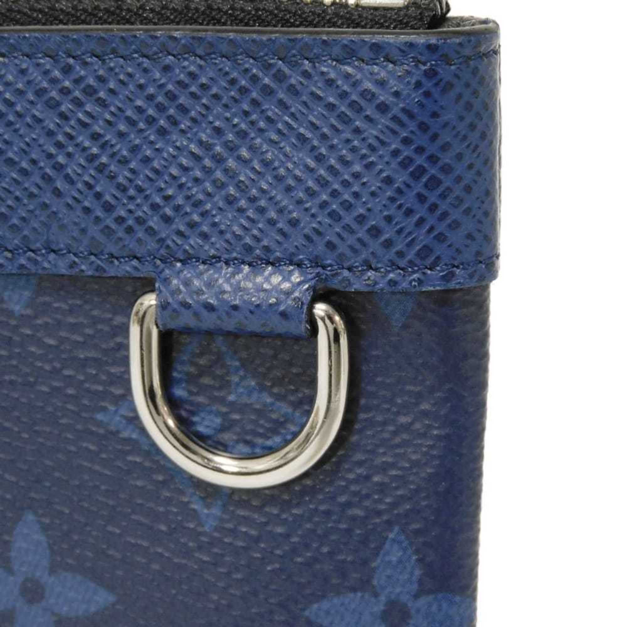 Louis Vuitton Blue Cobalt Monogram Monogram Cobalt Taiga Leather Leather Canvas Monogram Pochette Pouch (Pre-Owned)