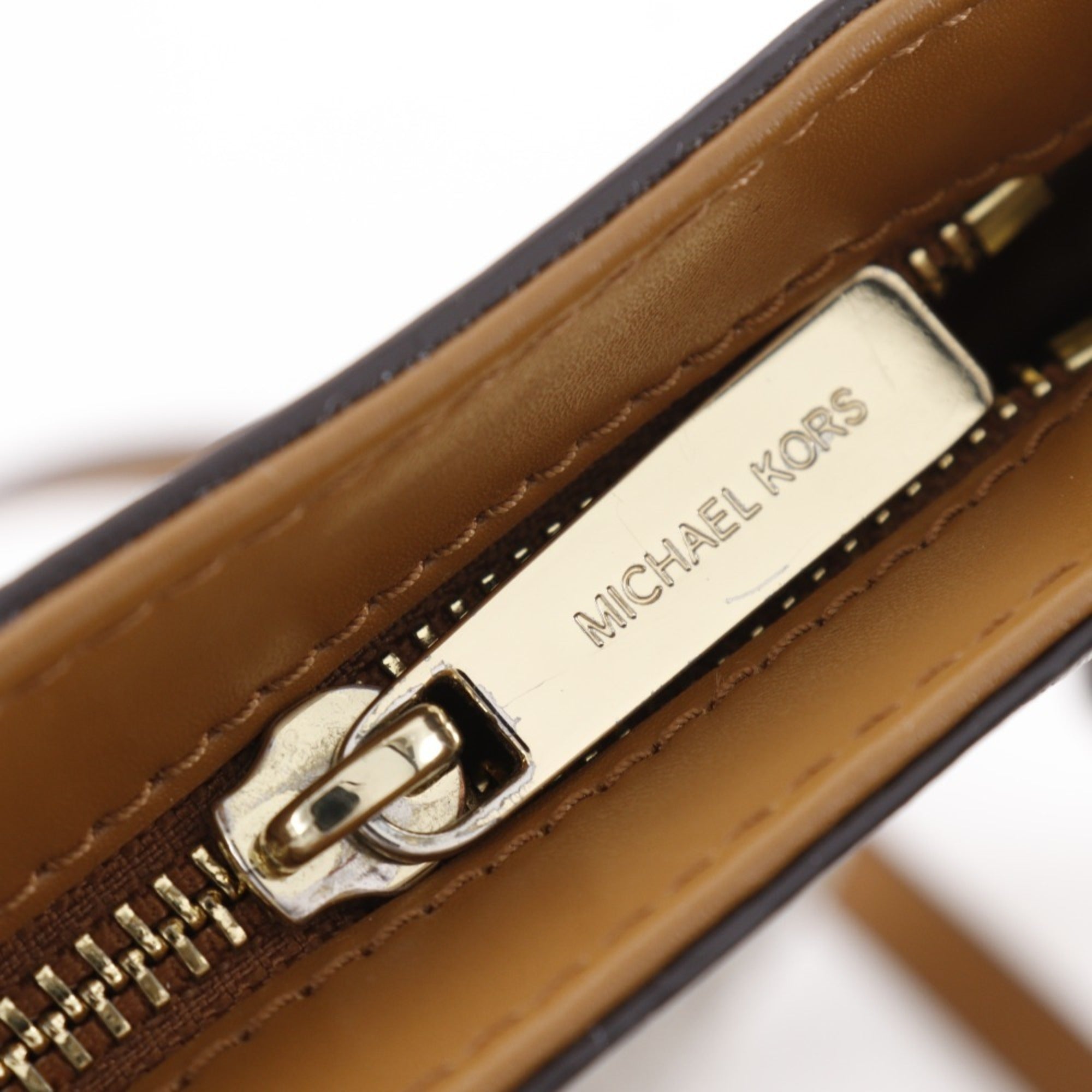 Michael Kors Brown White Pvc Shoulder Bag (Pre-Owned)