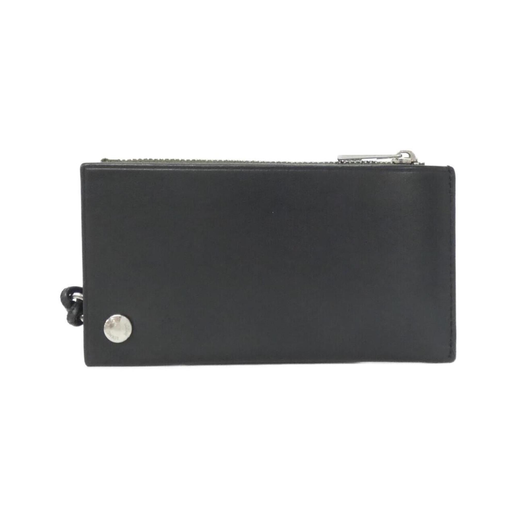 Loewe Black Dark Khaki Leather Coin Purse/Coin Case (Pre-Owned)