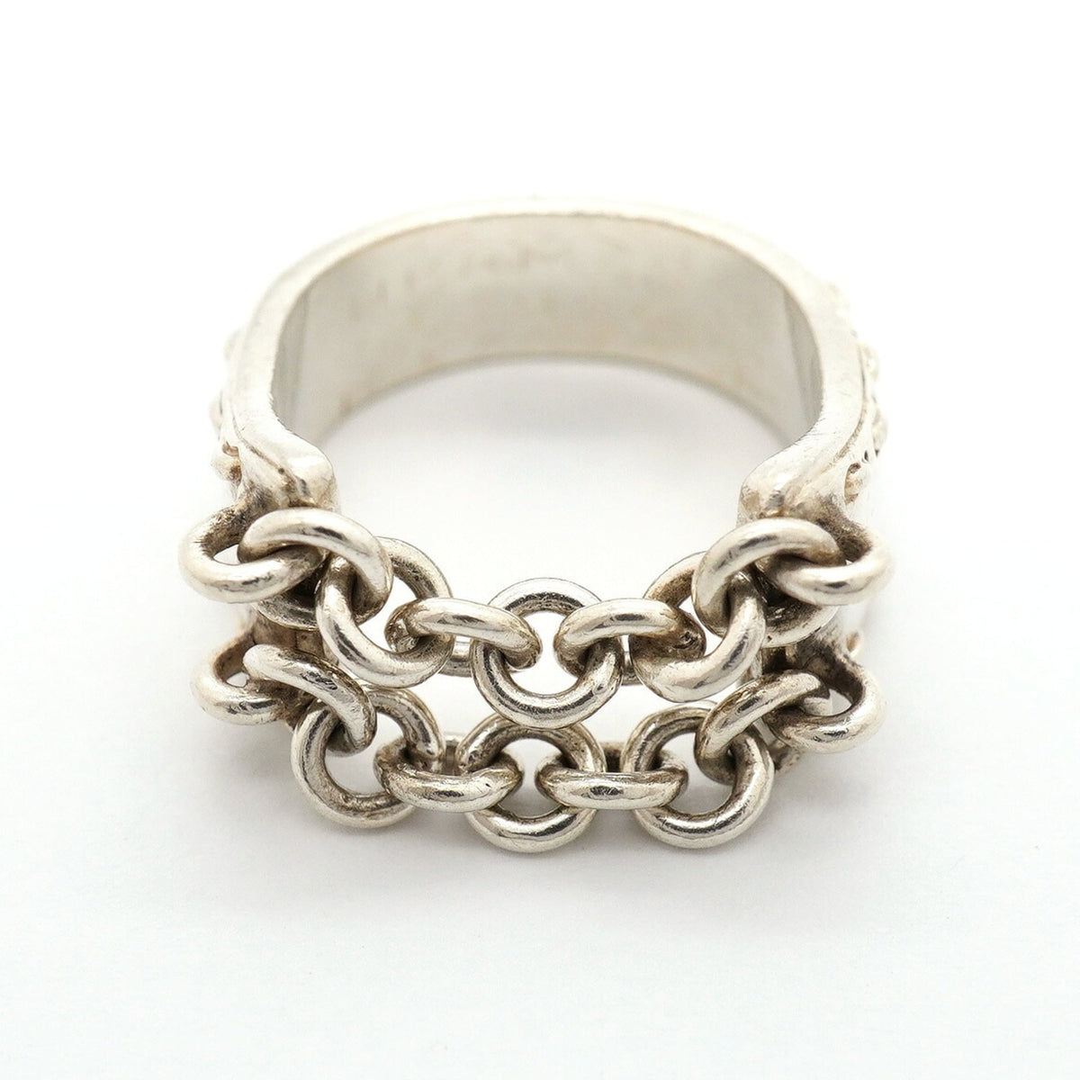 Hermes Silver 925 Band Ring (Pre-Owned)