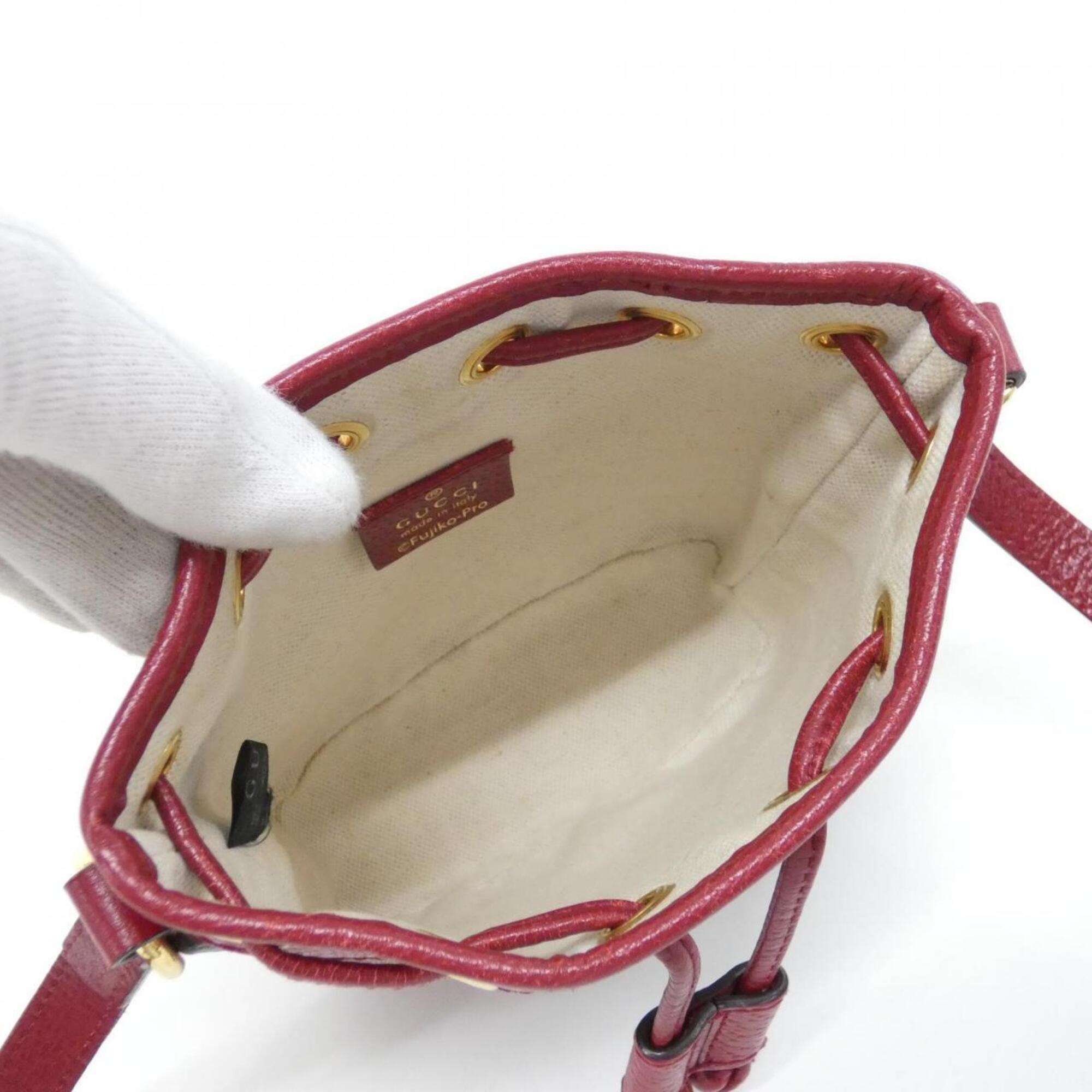 Gucci Beige Cherry Red Gg Supreme Leather Shoulder Bag (Pre-Owned)