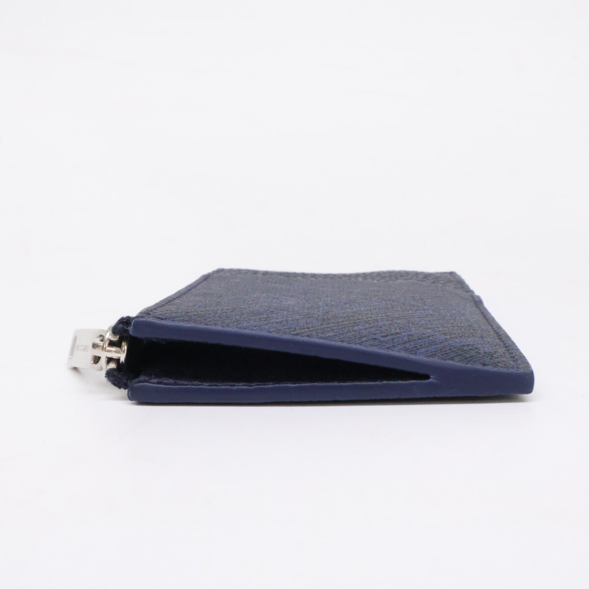 Salvatore Ferragamo Navy Leather Coin Purse/Coin Case (Pre-Owned)
